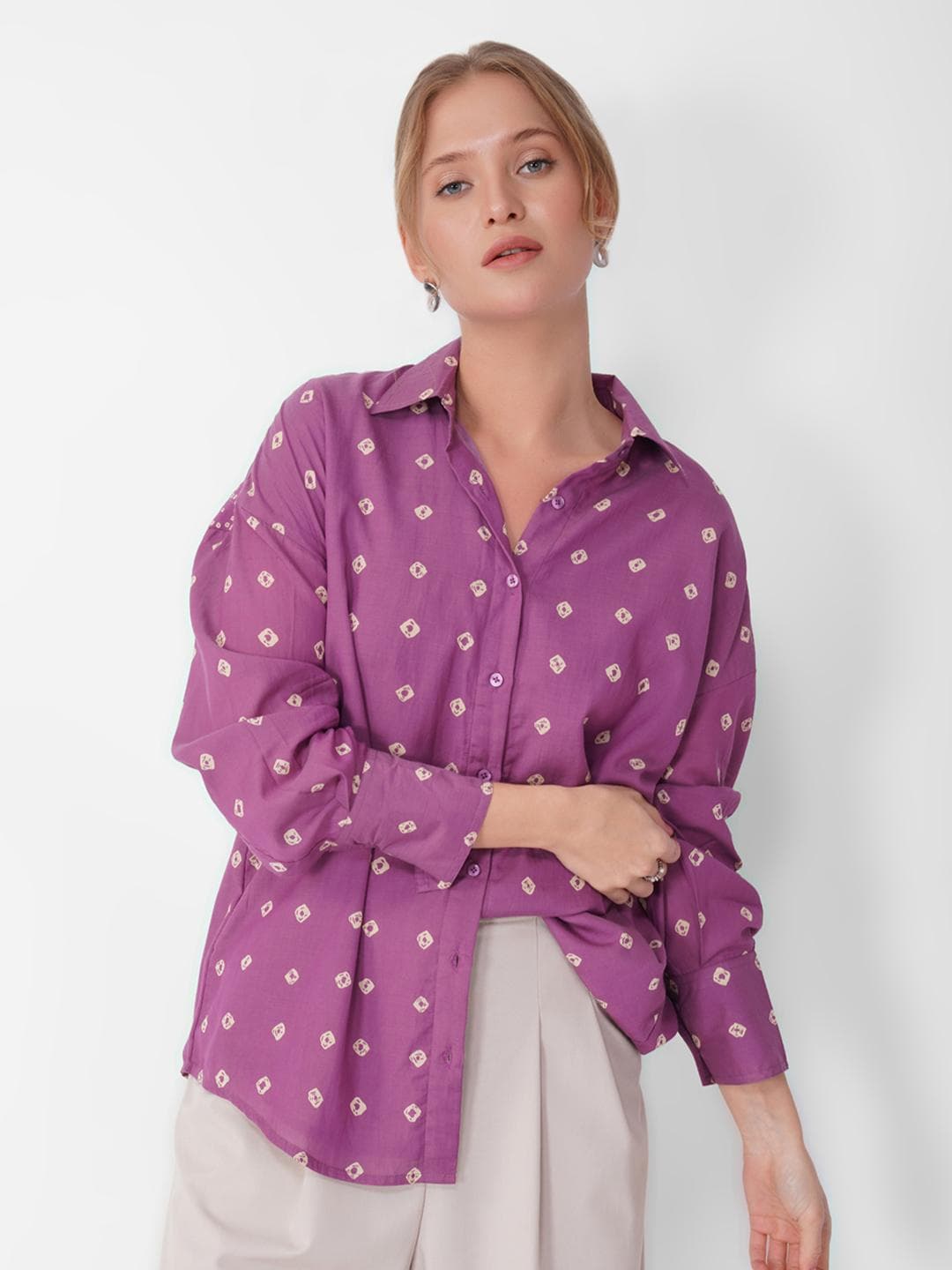 KALAMIR Women Comfort Opaque Printed Casual Shirt