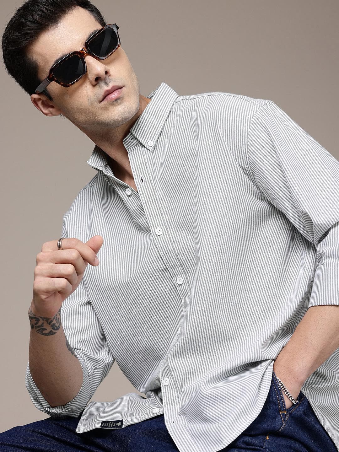 Roadster Relaxed Fit Striped Casual Shirt