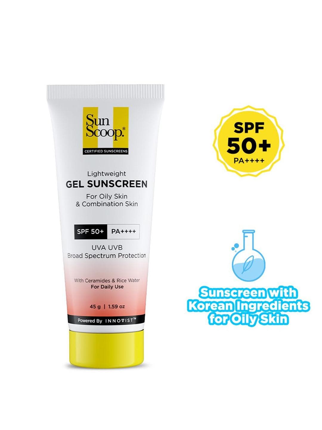 Buy SunScoop Ceramides & Rice Water UVA UVB SPF 50+ PA++++ Gel Sunscreen 45g - - Personal Care for Unisex