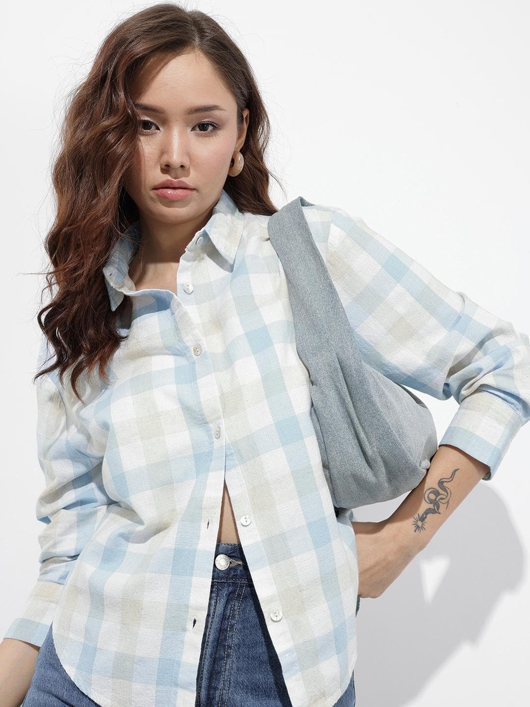 The Roadster Life Co. Oversized Checked Cotton Linen Shirt