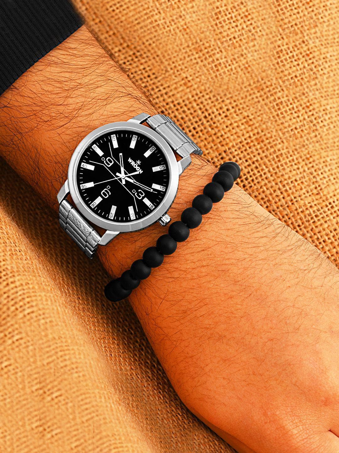 Buy WROGN Men Embellished Dial & Bracelet Style Straps Analogue Watch WRNWJ25 Set 30 - - Accessories for Men