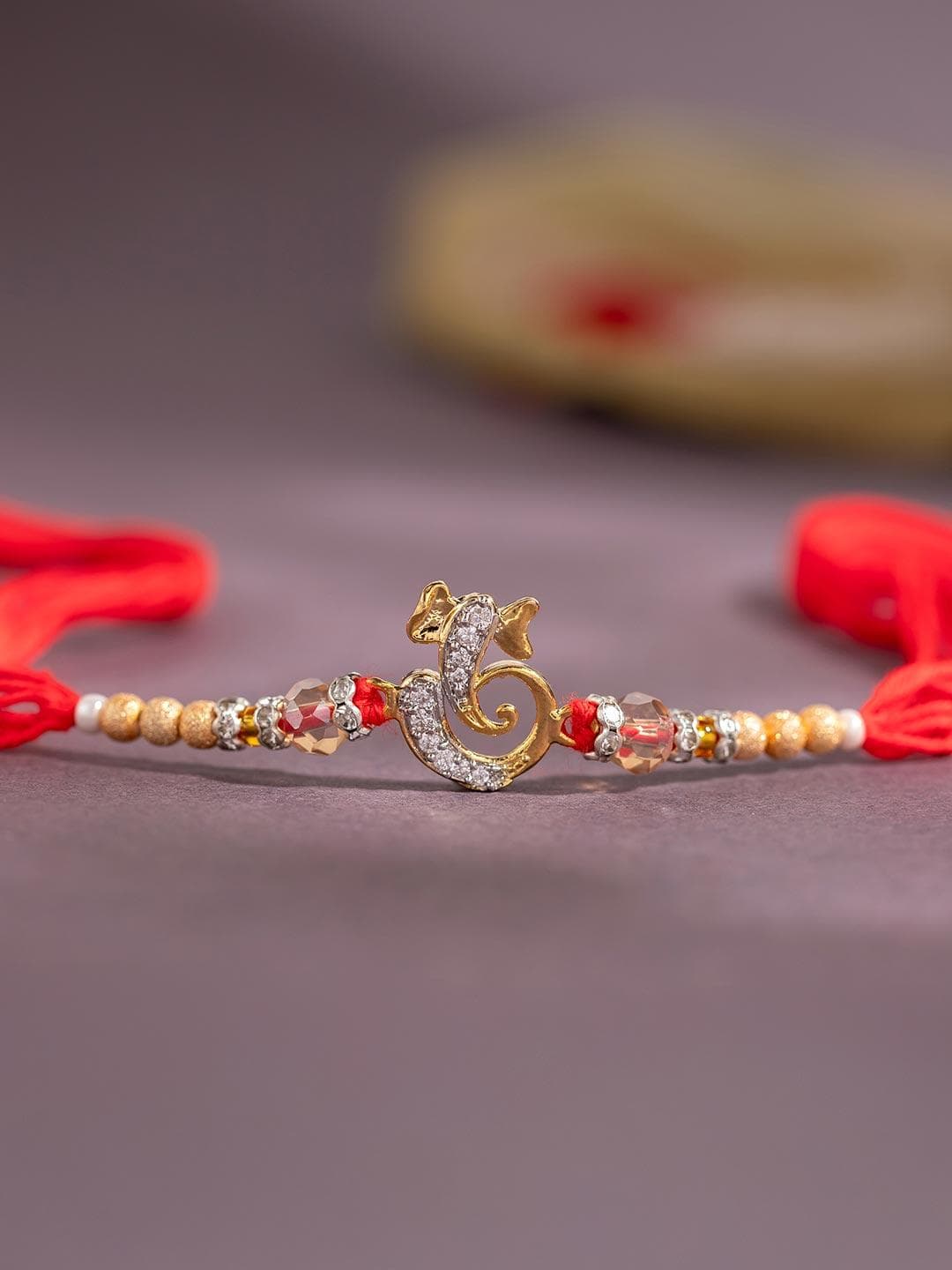 Buy Divine Ganesha American Diamond Thread Rakhi For Brother - - Accessories for Men