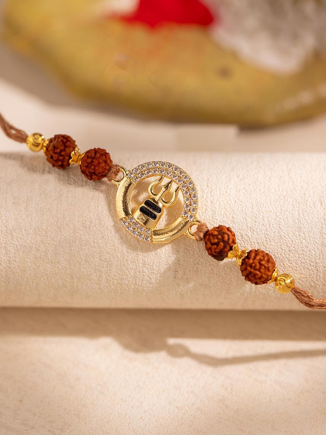 Devotional Trishul Rudraksha Rakhi For Brother