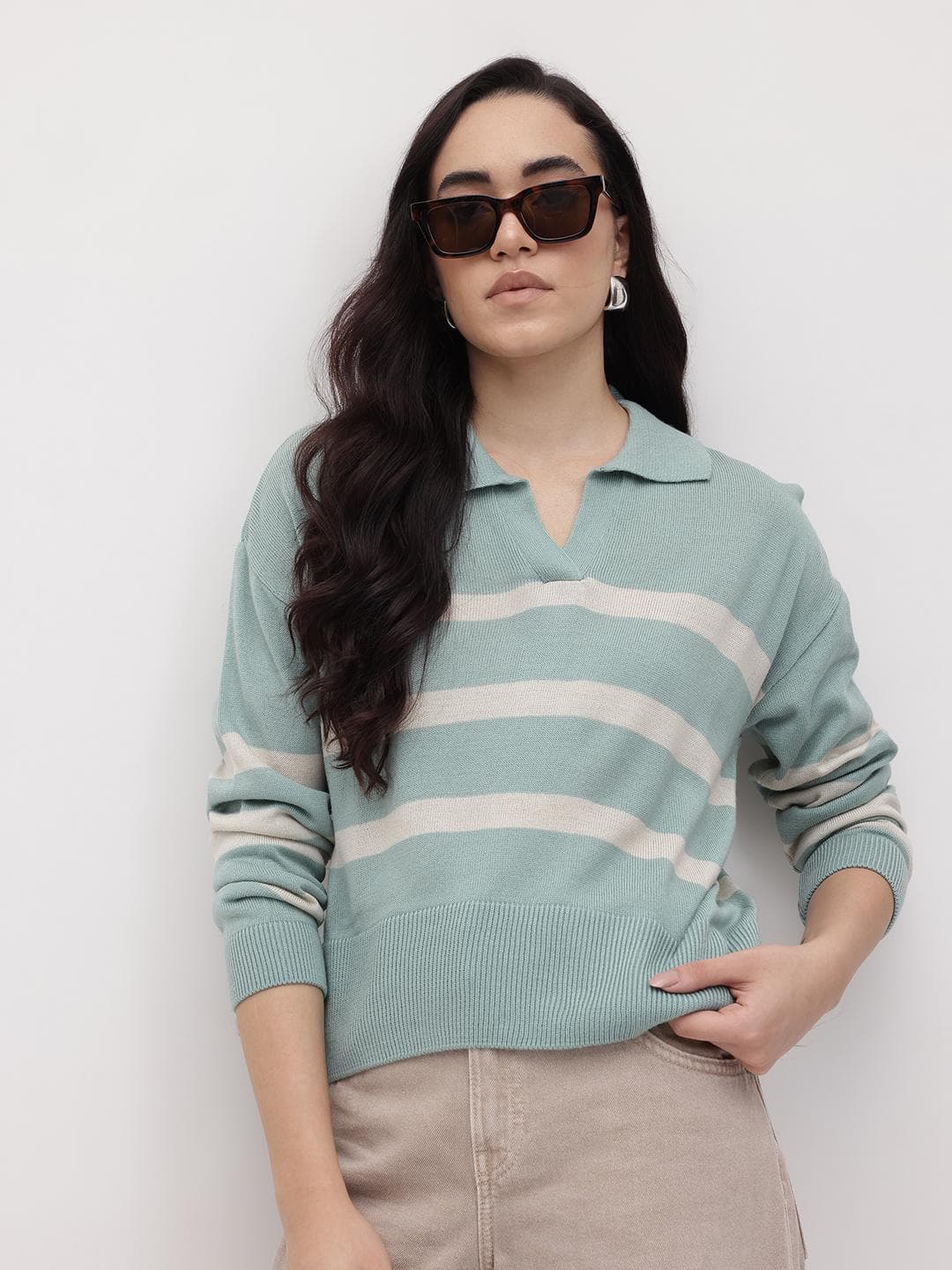The Roadster Life Co. Striped Acrylic Pullover
