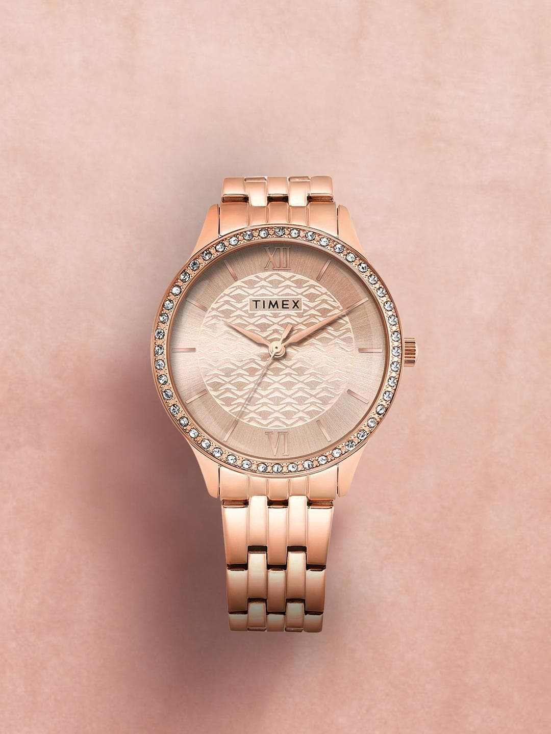 Timex Women Stainless Steel Embellished Dial & Straps Analogue Watch TWEL21903
