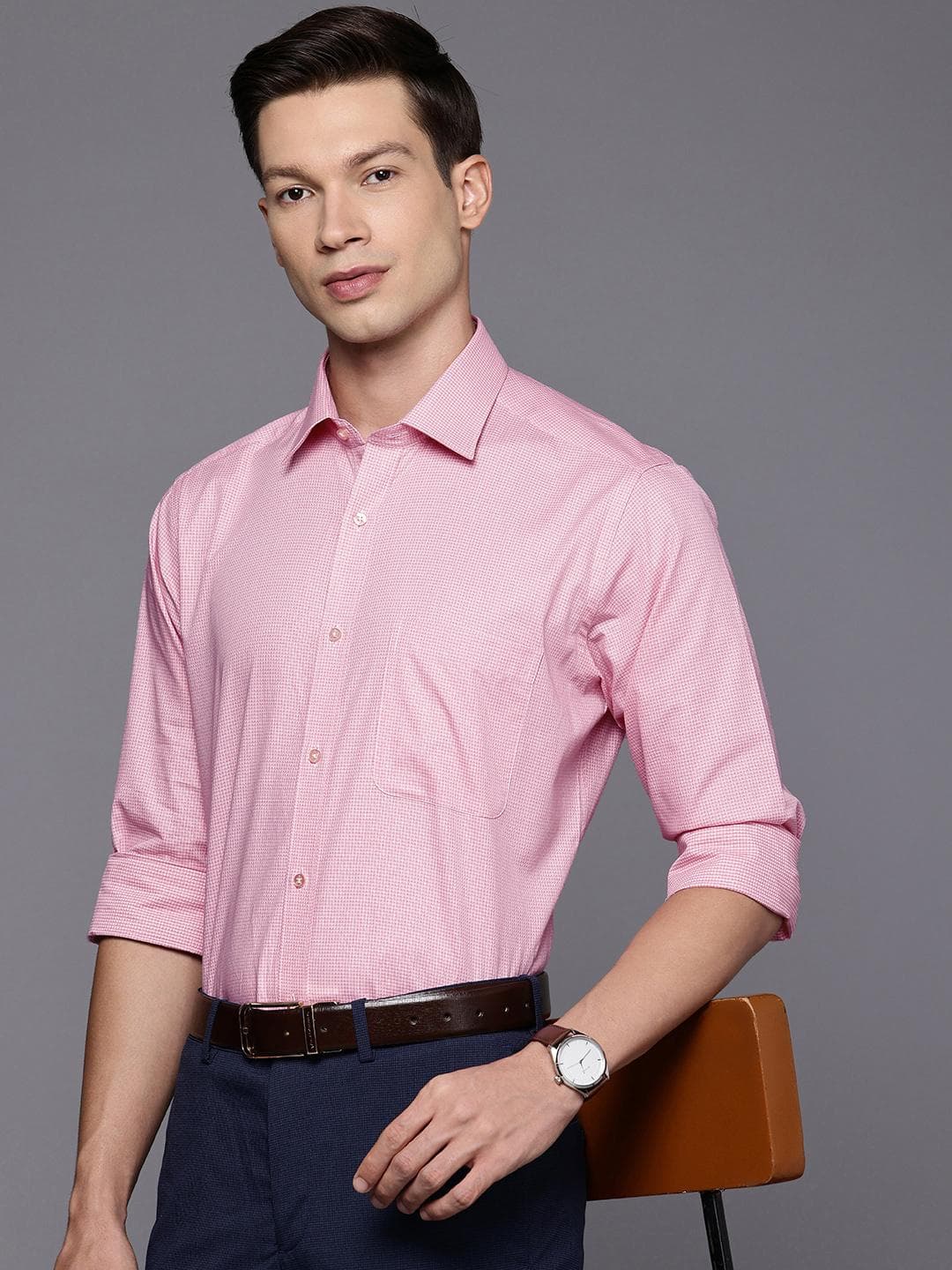 Raymond Slim Fit Checked Pure Cotton Formal Shirt