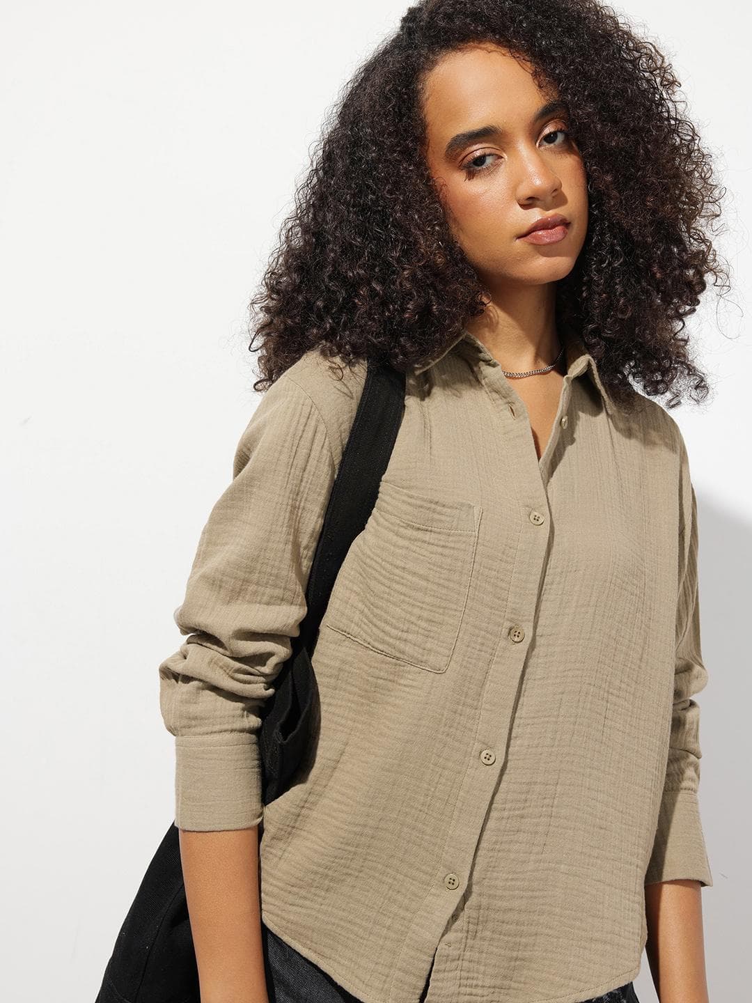 The Roadster Lifestyle Co. Women Oversized Pure Cotton Casual Shirt
