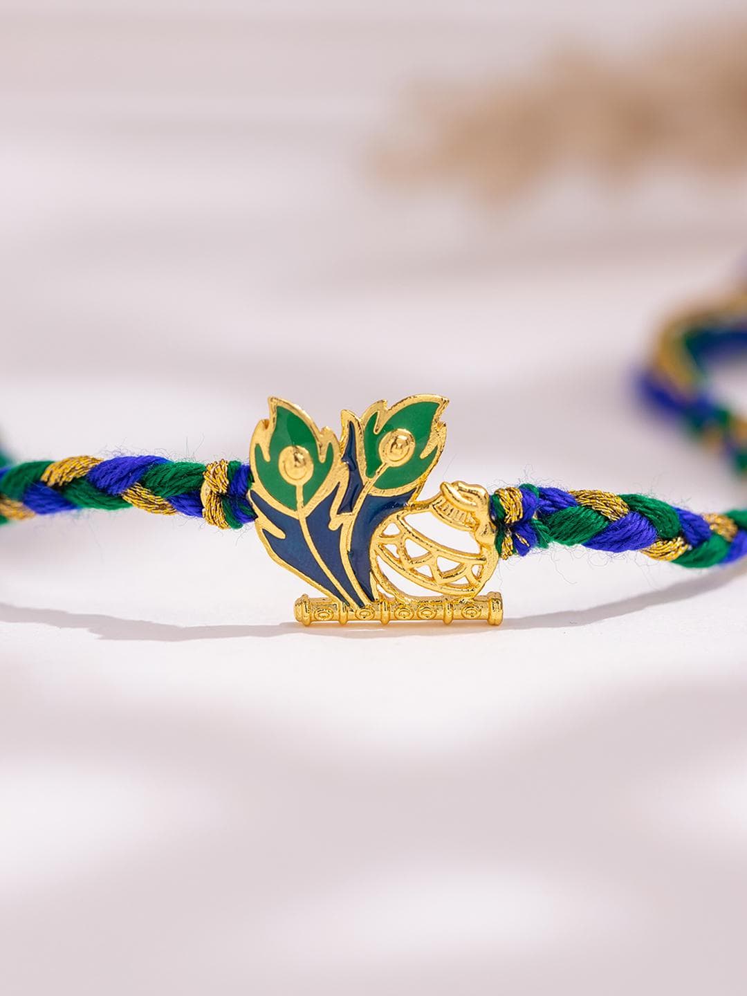 Buy Natkhat Kanha Leela Designer Brass Rakhi For Brother - - Accessories for Men