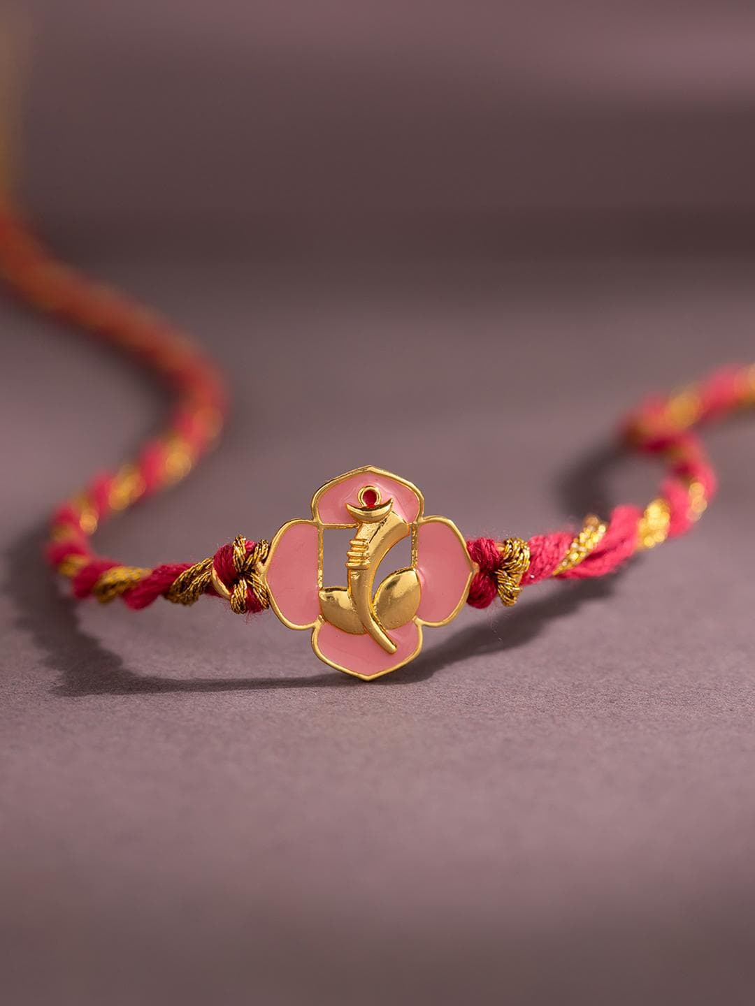 Divine Ganesha Designer Brass Rakhi For Brother