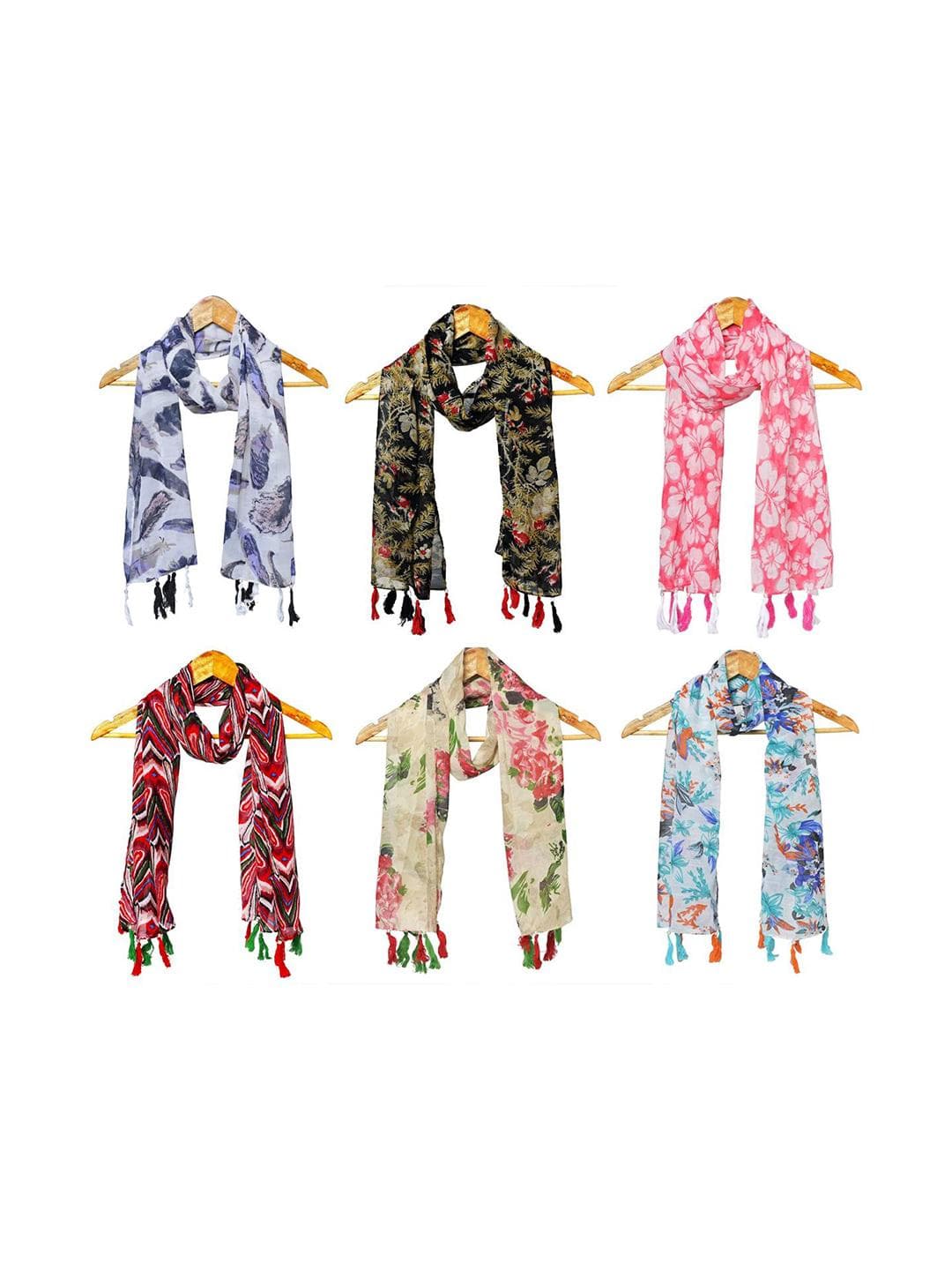 StoleVilla Women Pack Of 6 Printed Stole