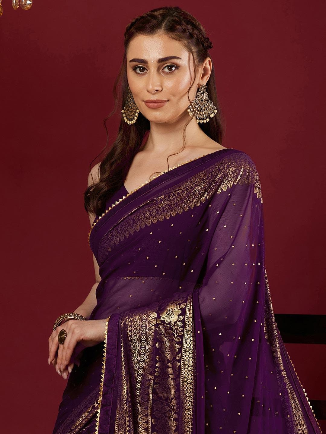 KALINI Women Woven Design Saree With Unstiched Blouse Piece