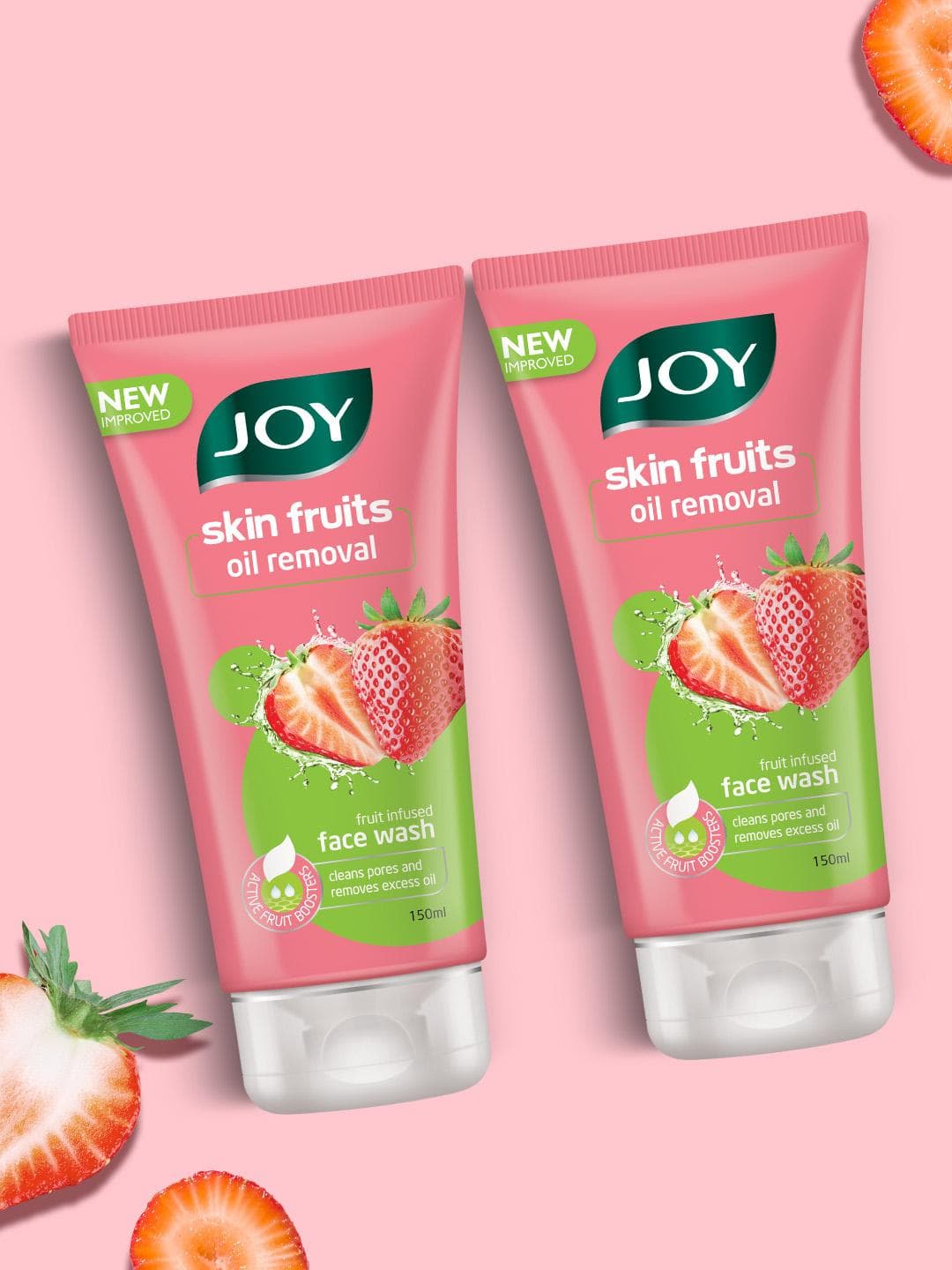 Buy JOY Set Of 2 Skin Fruits Infused Strawberry Oil Removal Face Wash 150 Ml Each - - Personal Care for Unisex