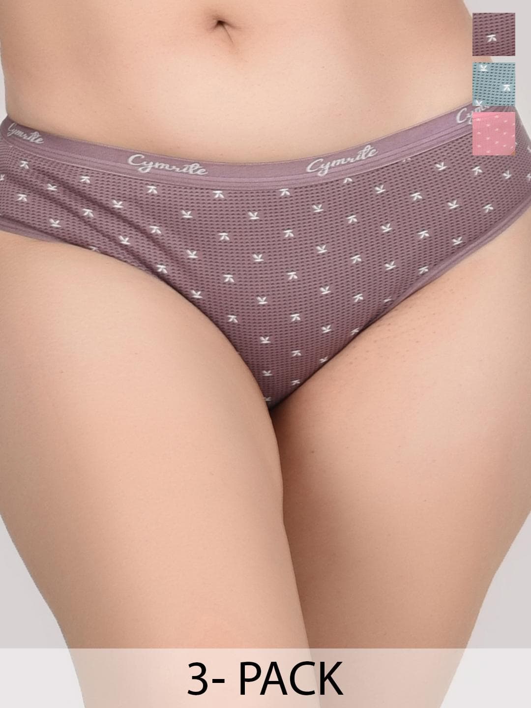 Buy CYMRITE Set Of 3 Hipster Mid Rise Briefs - - Apparel for Women