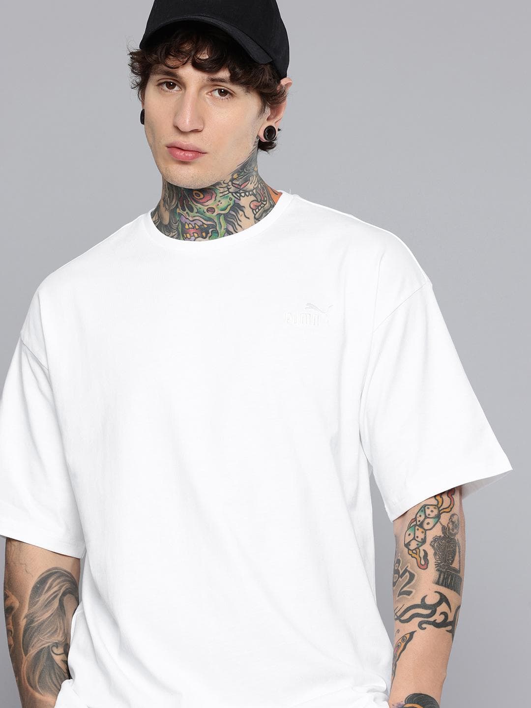Puma Boxy Fit Brand Logo Embroidered Pure Cotton T-shirt