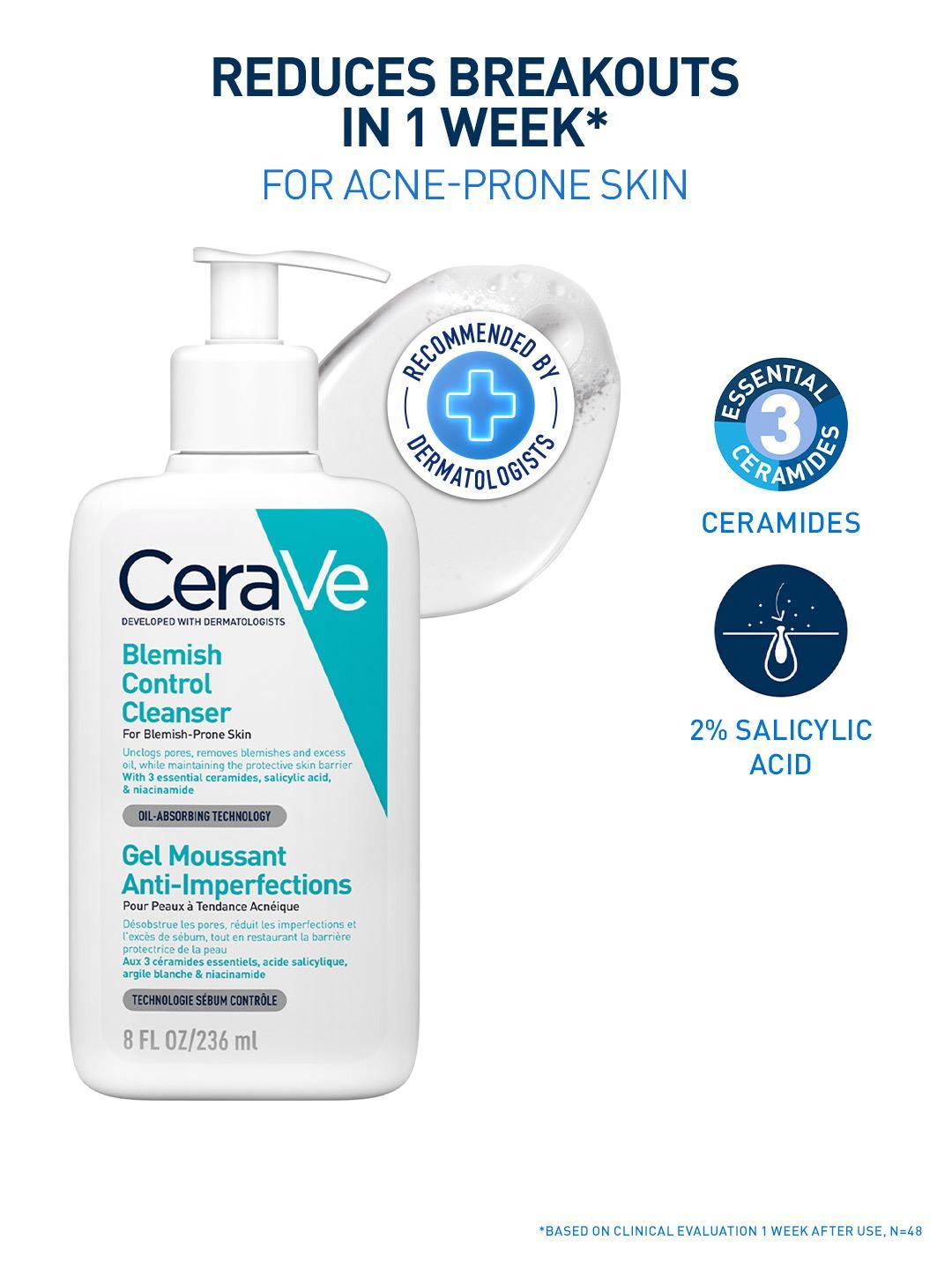 Buy CeraVe Blemish Control Cleanser With 2% Salicylic Acid For Acne Prone Skin 236ml - - Personal Care for Unisex