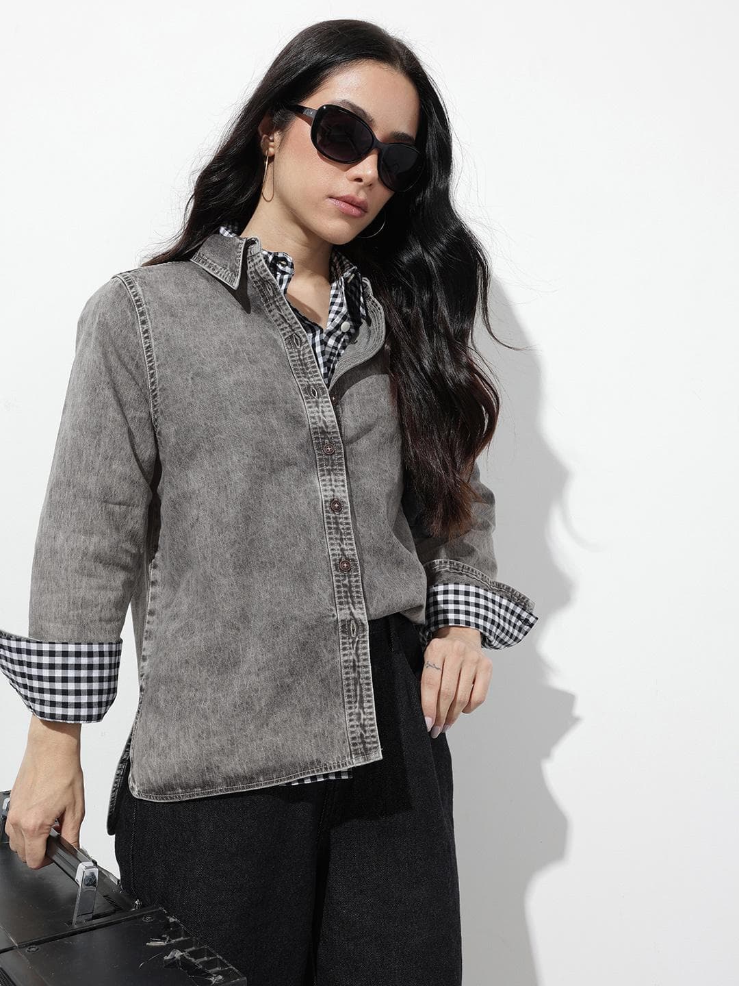 The Roadster Lifestyle Co. Women Denim Pure Cotton Casual Shirt