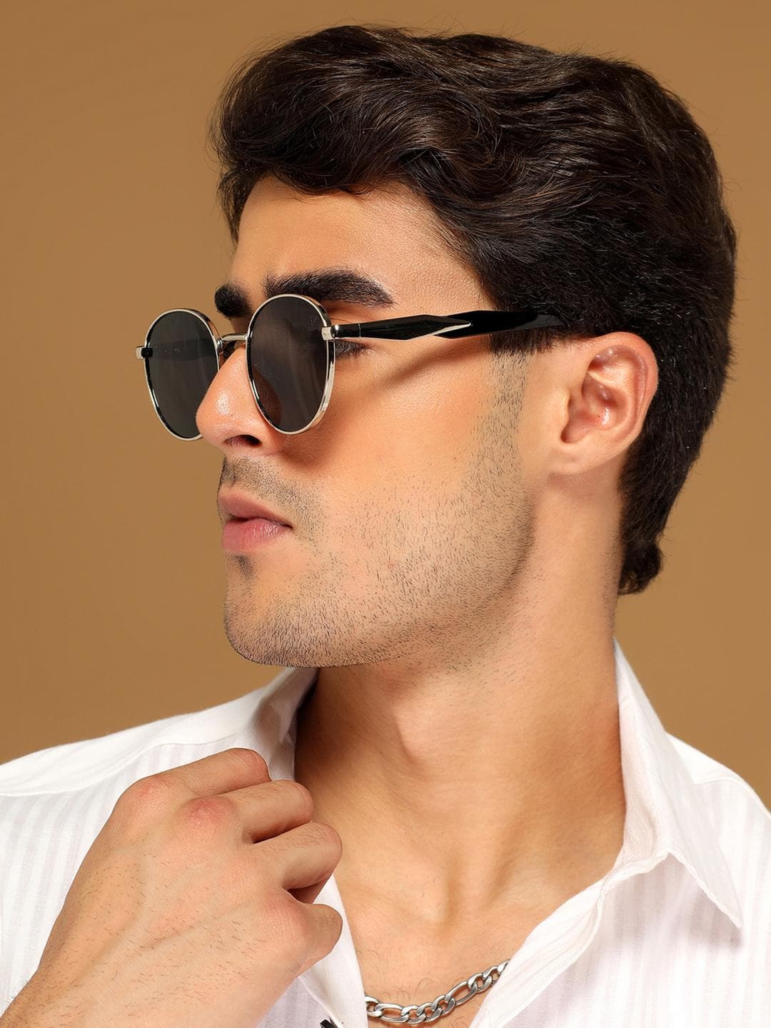 Voyage Unisex Voyage Round with UV Protected Sunglasses 8008MG7142