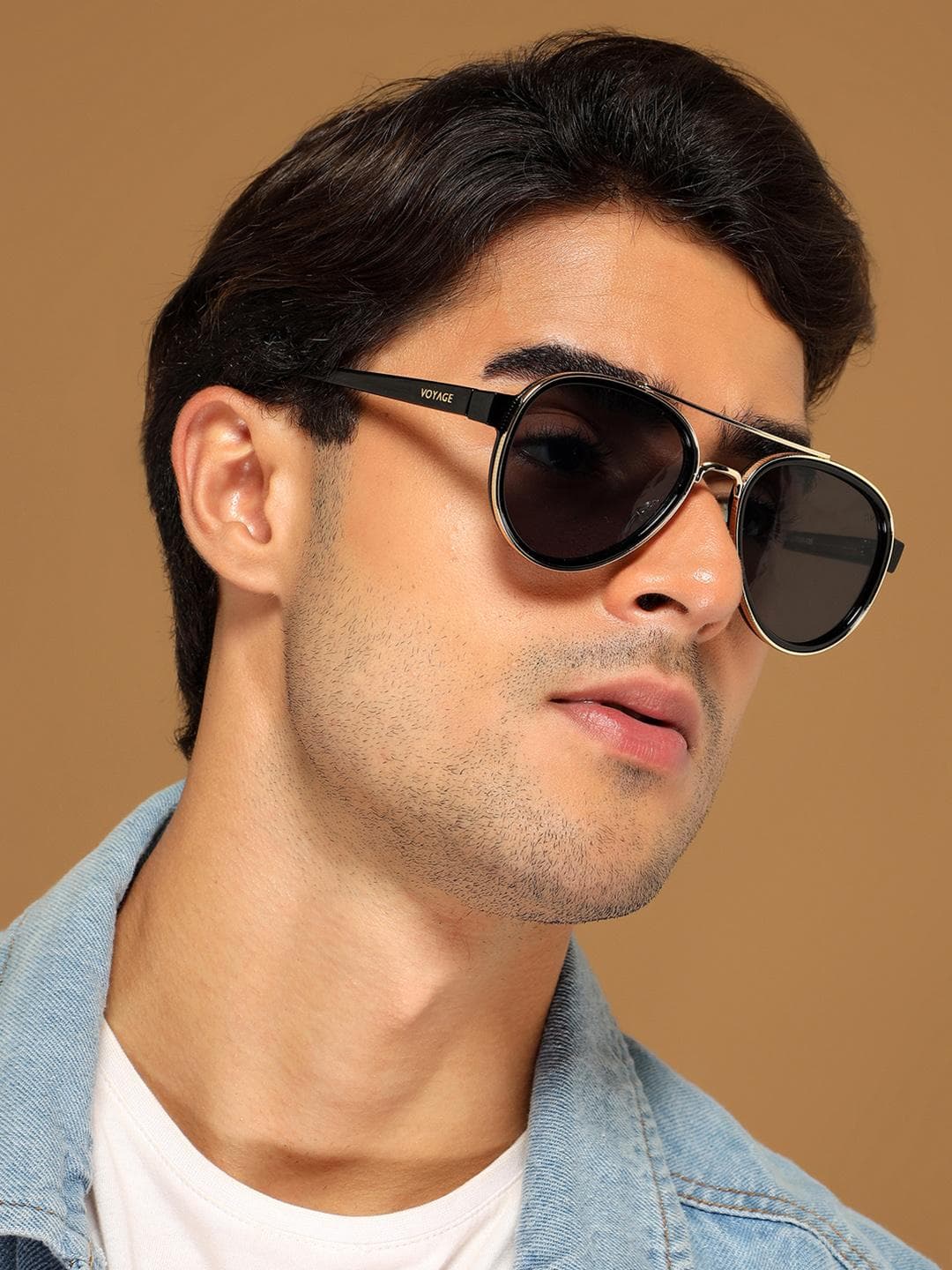 Buy Voyage Unisex Black Lens & Gold Toned Aviator Sunglasses With 9910MG7151 - - Accessories for Unisex