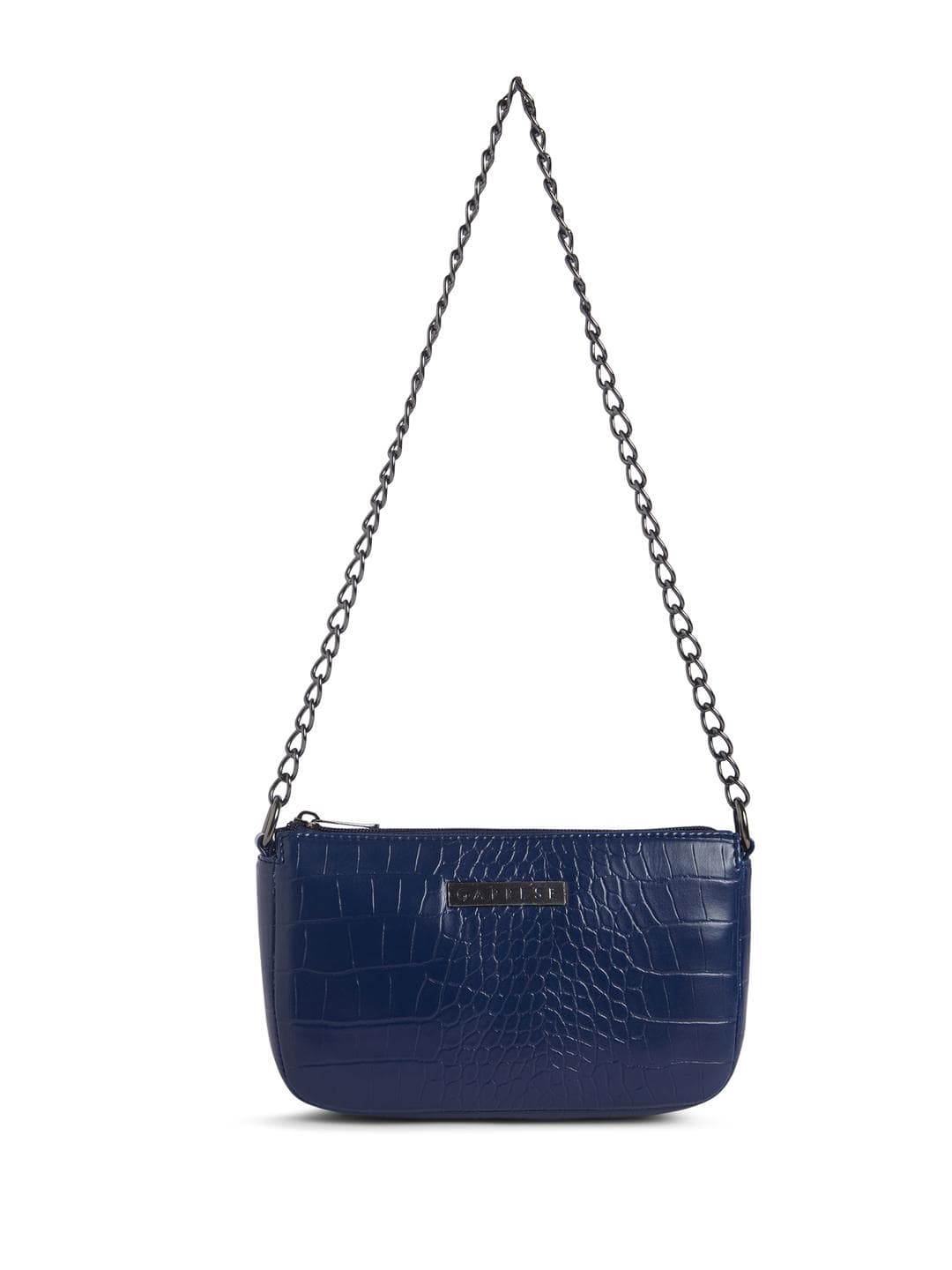 Caprese Croc-Textured Baguette Shoulder Bag