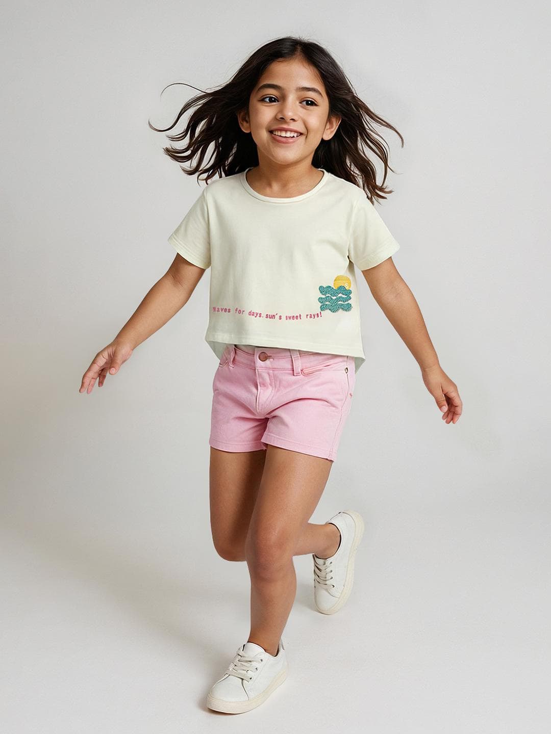 TALES & STORIES Girls Off White Tshirts