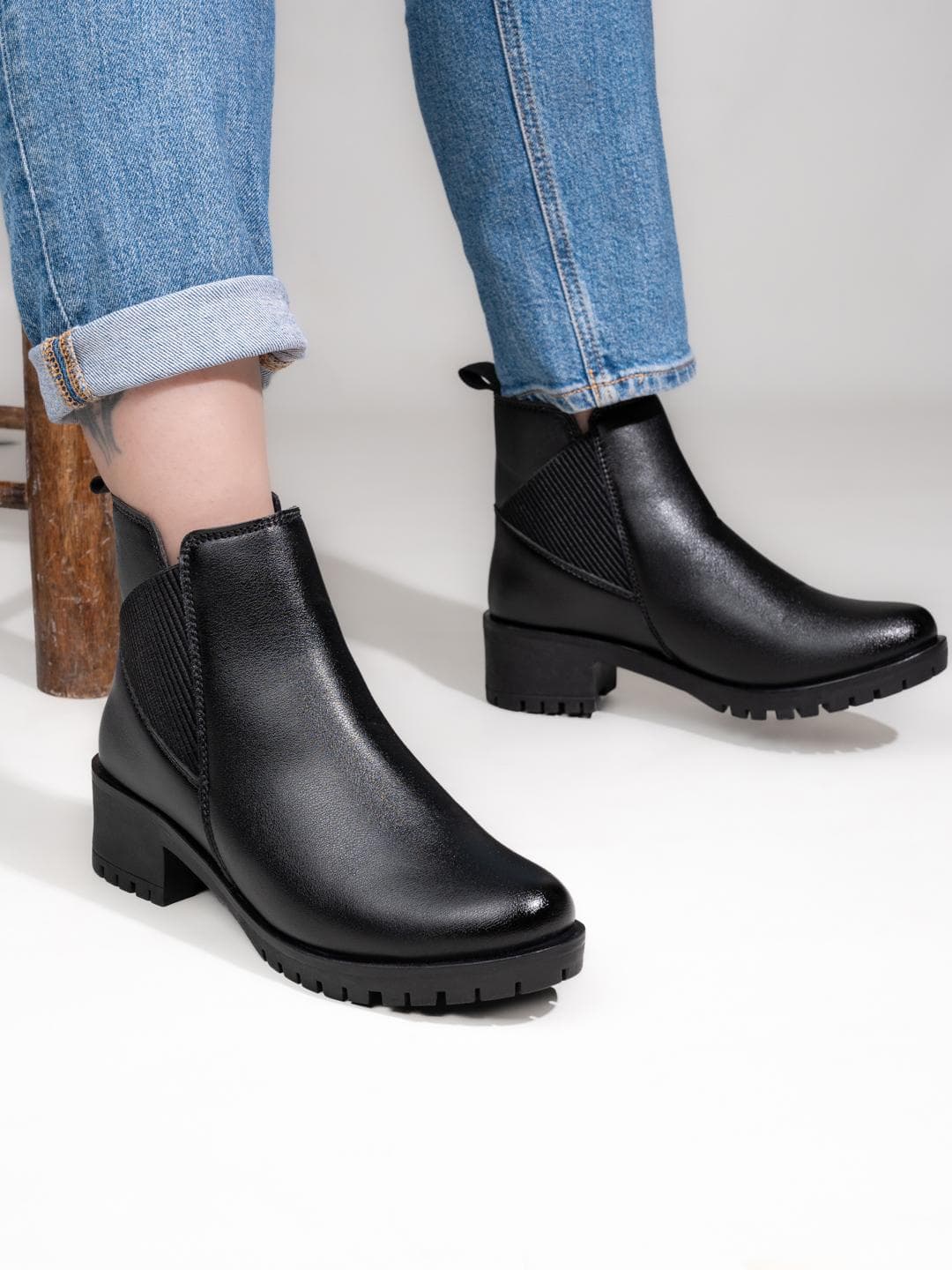 Buy The Roadster Lifestyle Co.Women Textured Round Toe Chelsea Boots - - Footwear for Women