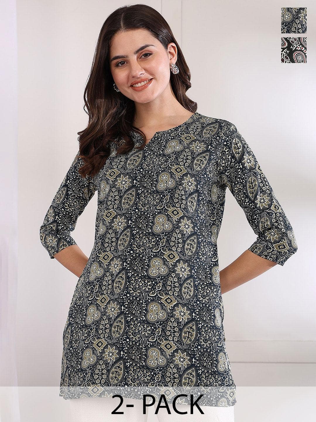 KILLARI Pack of 2 Printed Kurtis