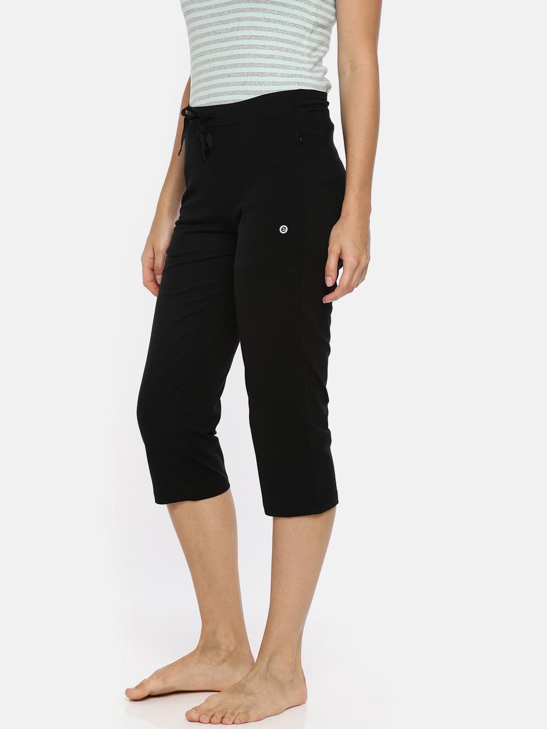 Enamor Women Mid-Rise Straight Leg Lounge Capris E018