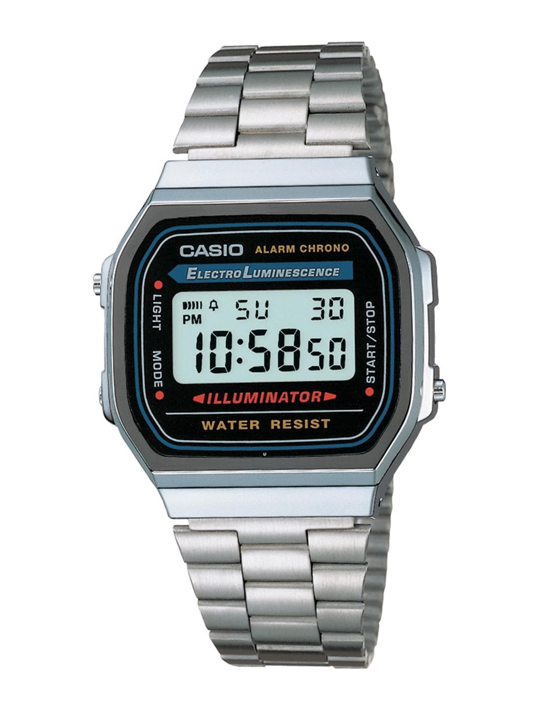 Buy CASIO Vintage A168WA 1WDF Black Digital Dial Silver Stainless Steel Band D131 - - Accessories for Unisex