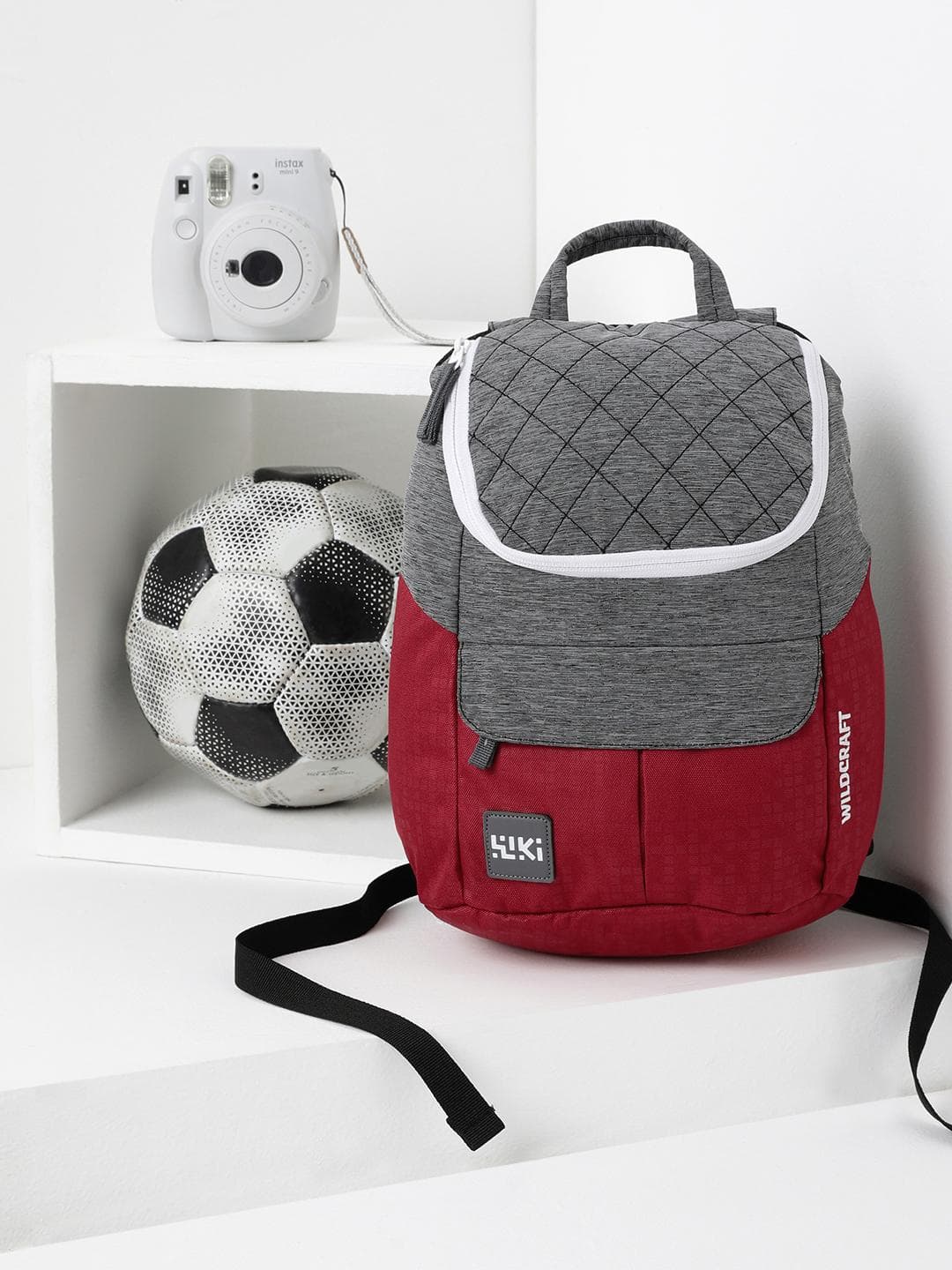 Buy Wildcraft Women Grey Melange & Red Colourblocked Backpack - - Accessories for Women