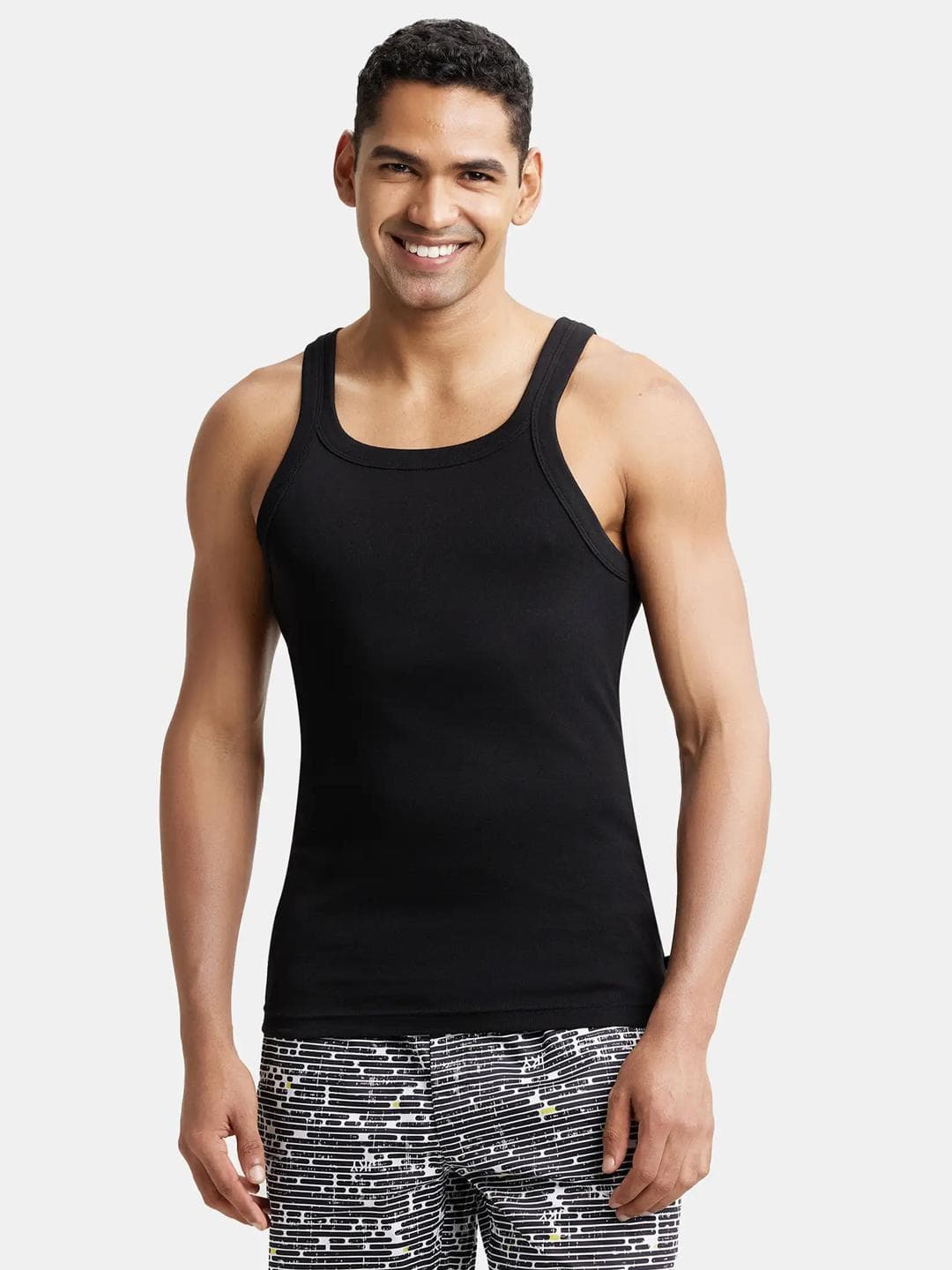 Buy Jockey Combed Cotton Rib Square Neck Gym Vest US26 - - Apparel for Men