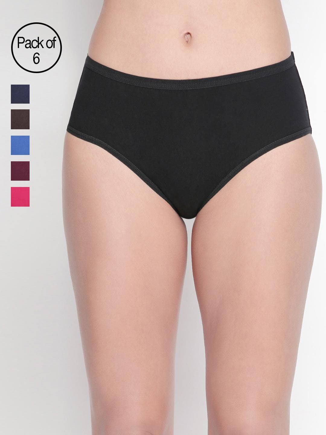 Bodycare Women Pack of 6 Assorted Hipster Briefs E26D-6PCS