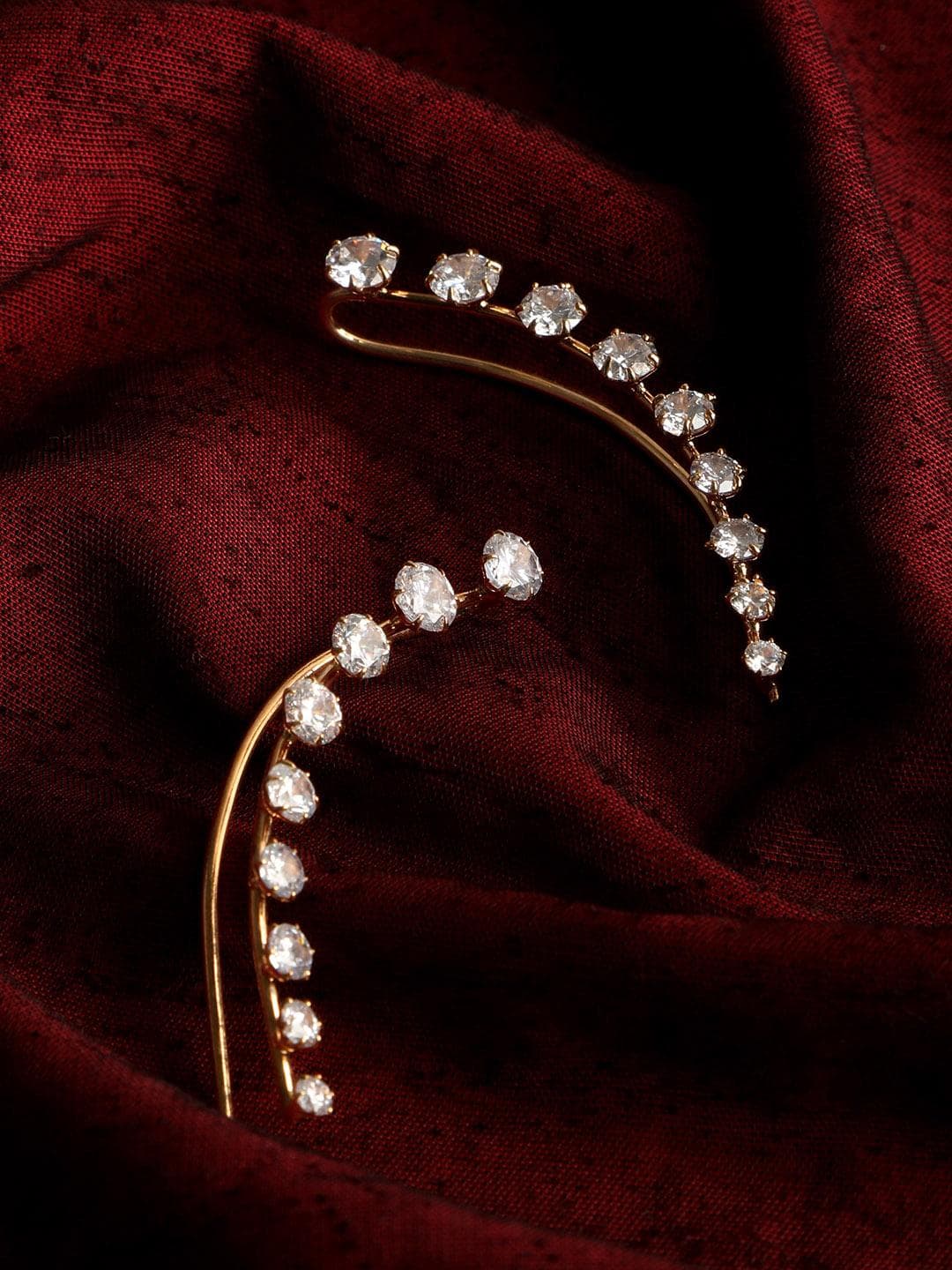 AccessHer Gold-Toned & White Classic Ear Cuff