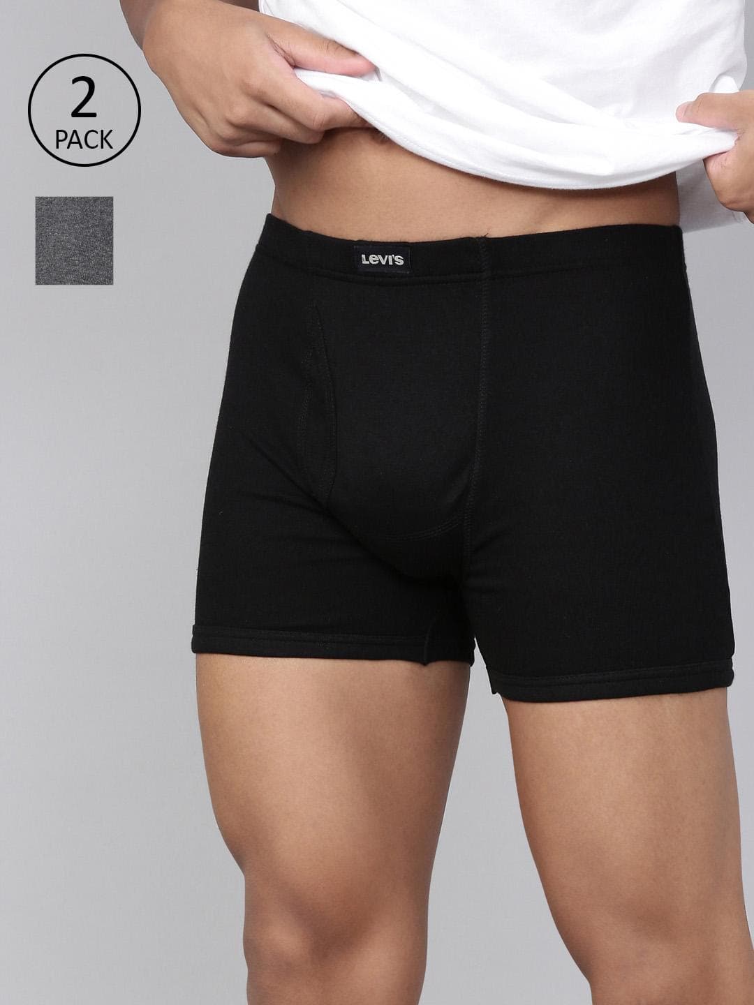 Buy Levis Men Pack Of 2 Pure Cotton Long Length Trunk With Ultrasoft Waistband - - Apparel for Men