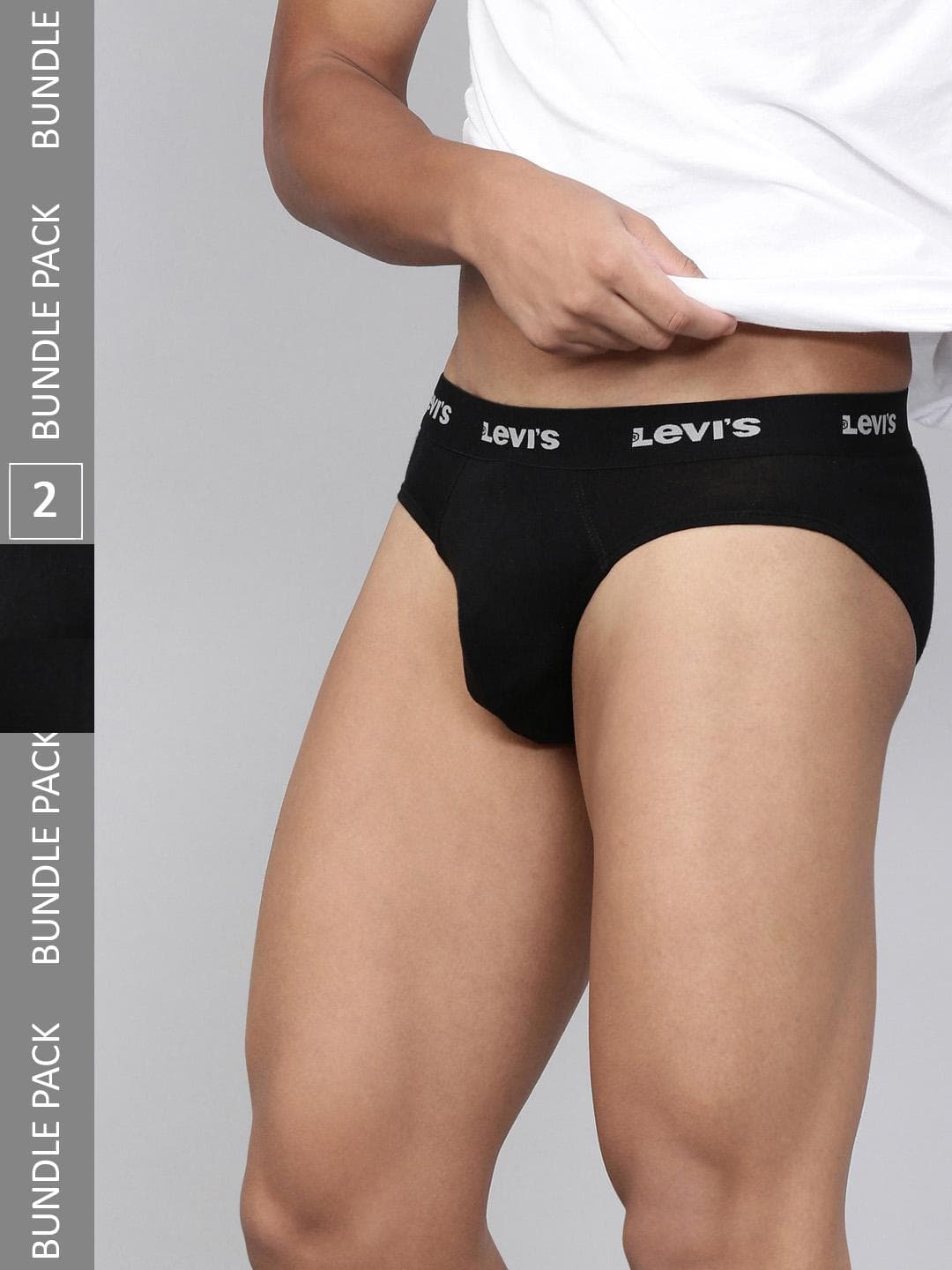 Buy Levis Men Pack Of 2 Solid Cotton Ultrasoft Waistband Brief With Smartskin Technology - - Apparel for Men