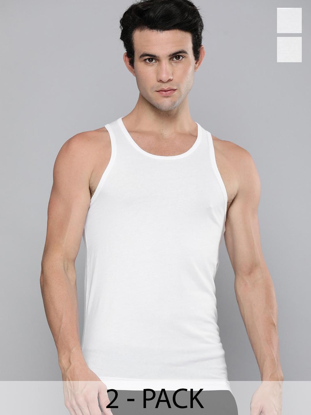 Buy Levis Men Pack Of 2 Solid Scoop Neck Sleeveless Pure Cotton Classic Vest - - Apparel for Men
