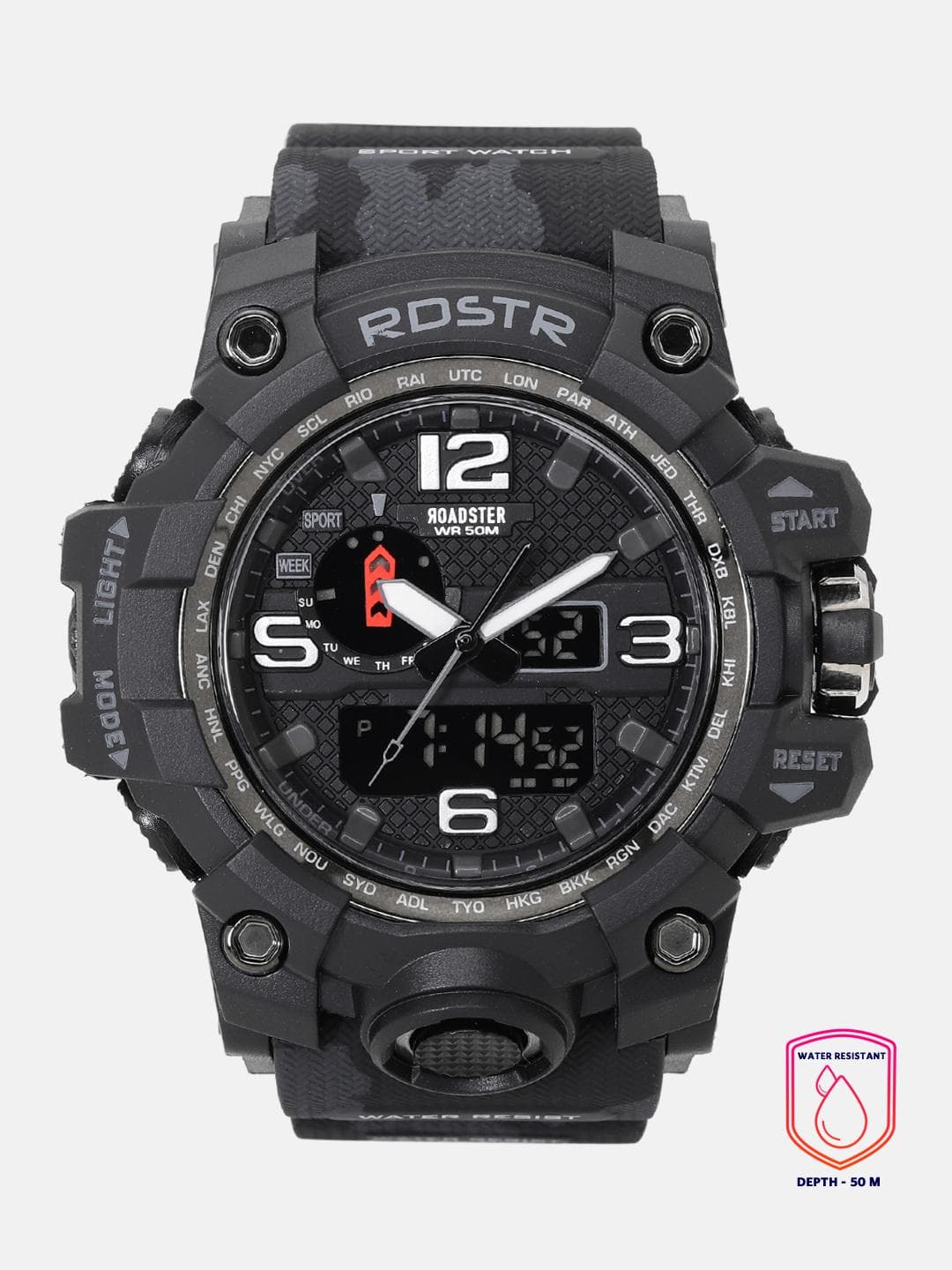 Buy The Roadster Lifestyle Co Men Black Multi Function Analogue And Digital Watch MFB PN SM 1545 - - Accessories for Men