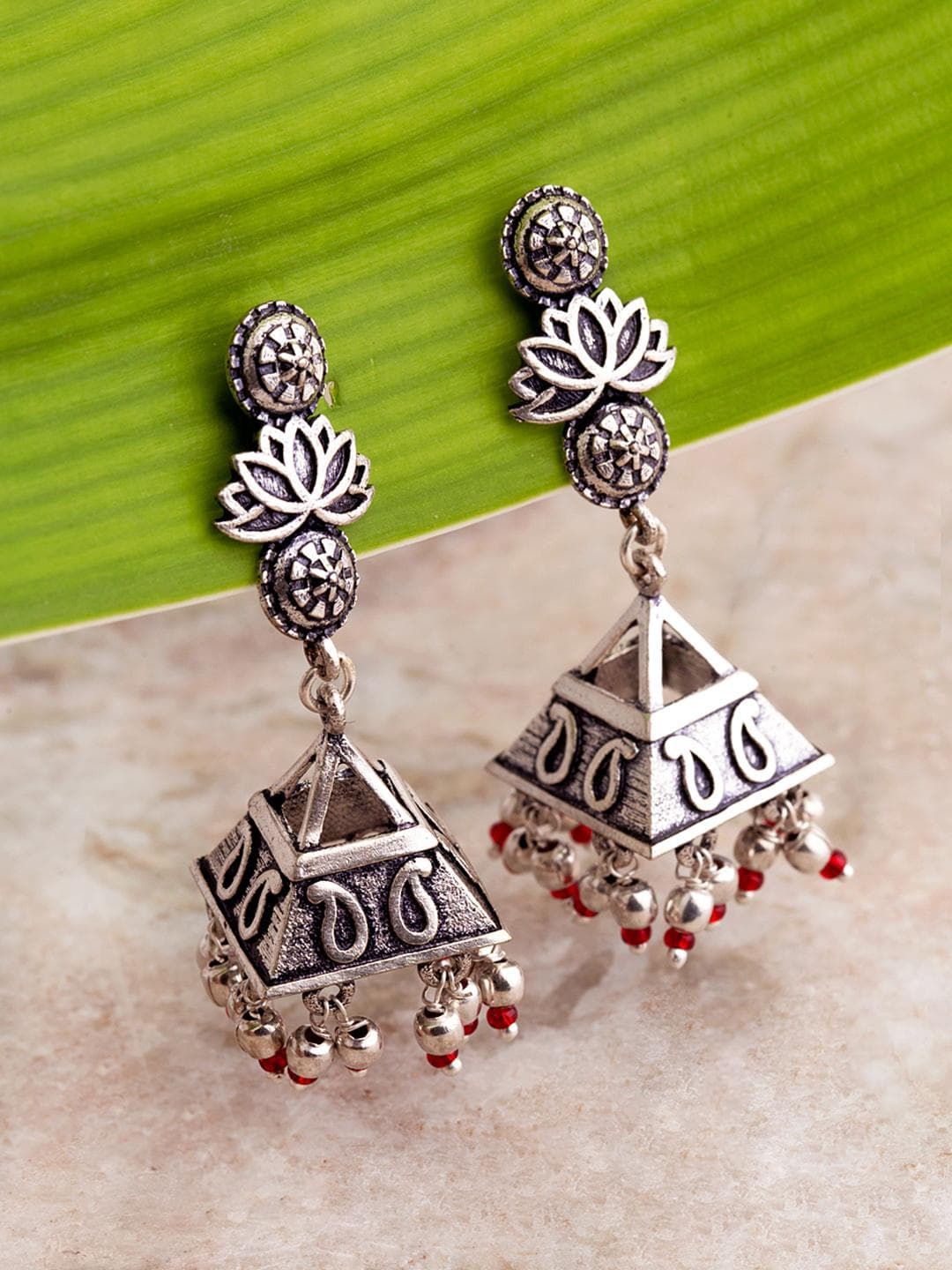 Abhira Paisley Motifs Embossed Earrings