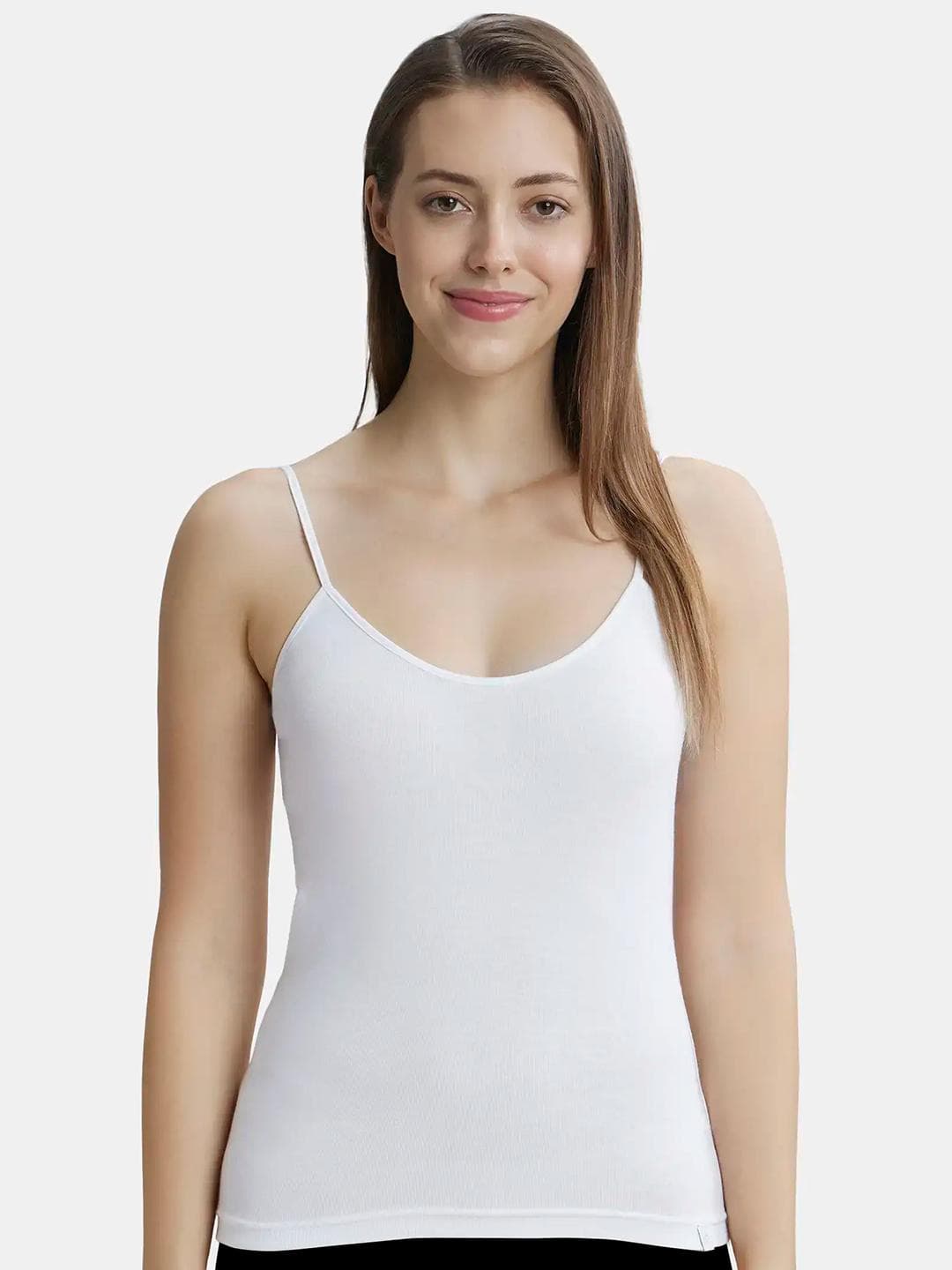 Buy Jockey Super Combed Cotton Rib Camisole With Adjustable Straps And StayFresh Treatment 1487 - - Apparel for Women