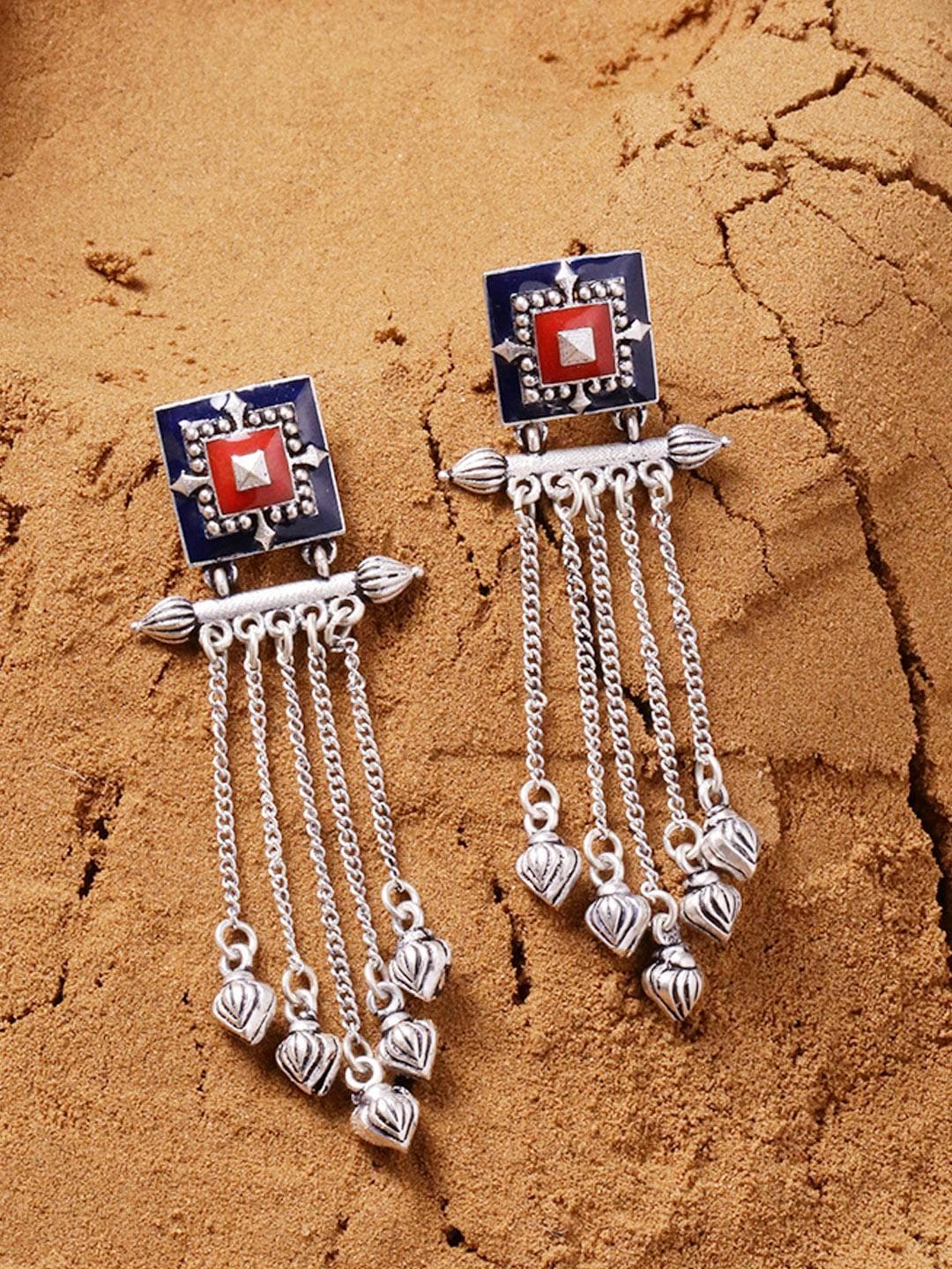 Buy Mandala Rangoli Inspired Tassels Earrings - - Accessories for Women