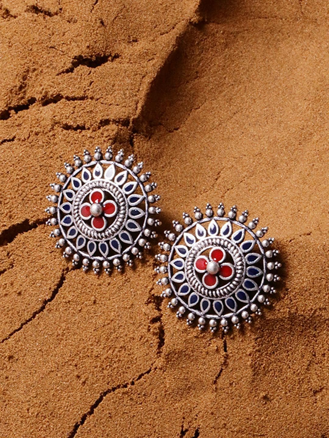 Mandala Floral Stud Earrings