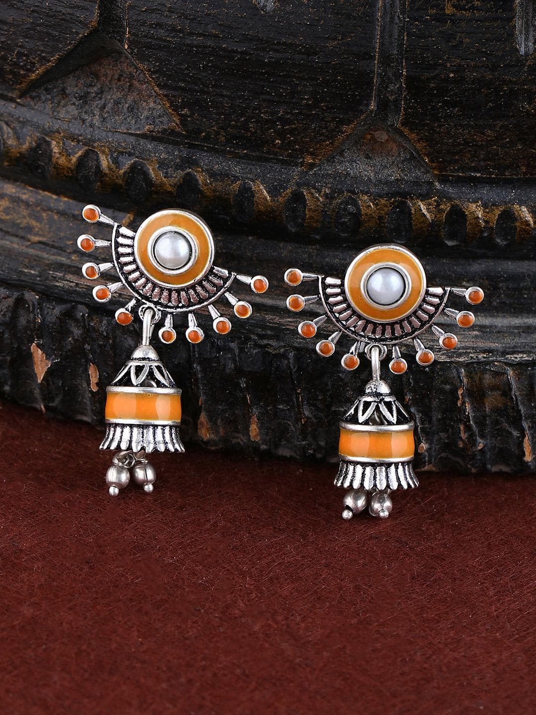 Buy Sanwari Bell Motif Jhumka Earrings - - Accessories for Women