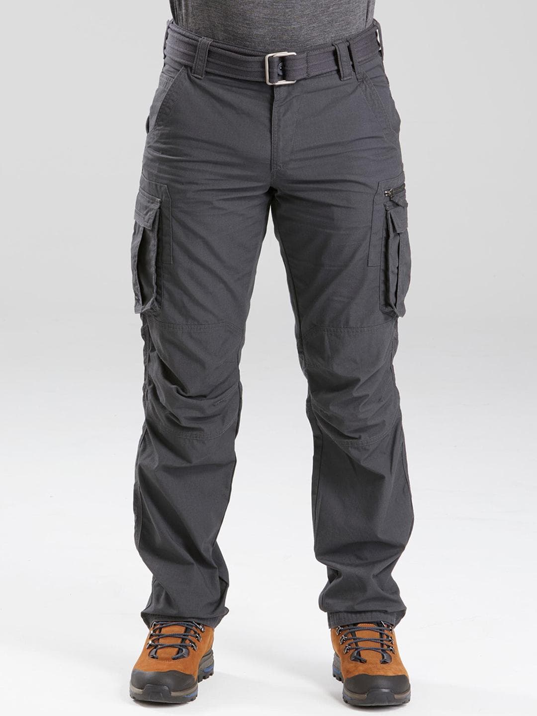 Decathlon FORCLAZ - Men Grey Durable Travel & Trekking Cargo Trousers