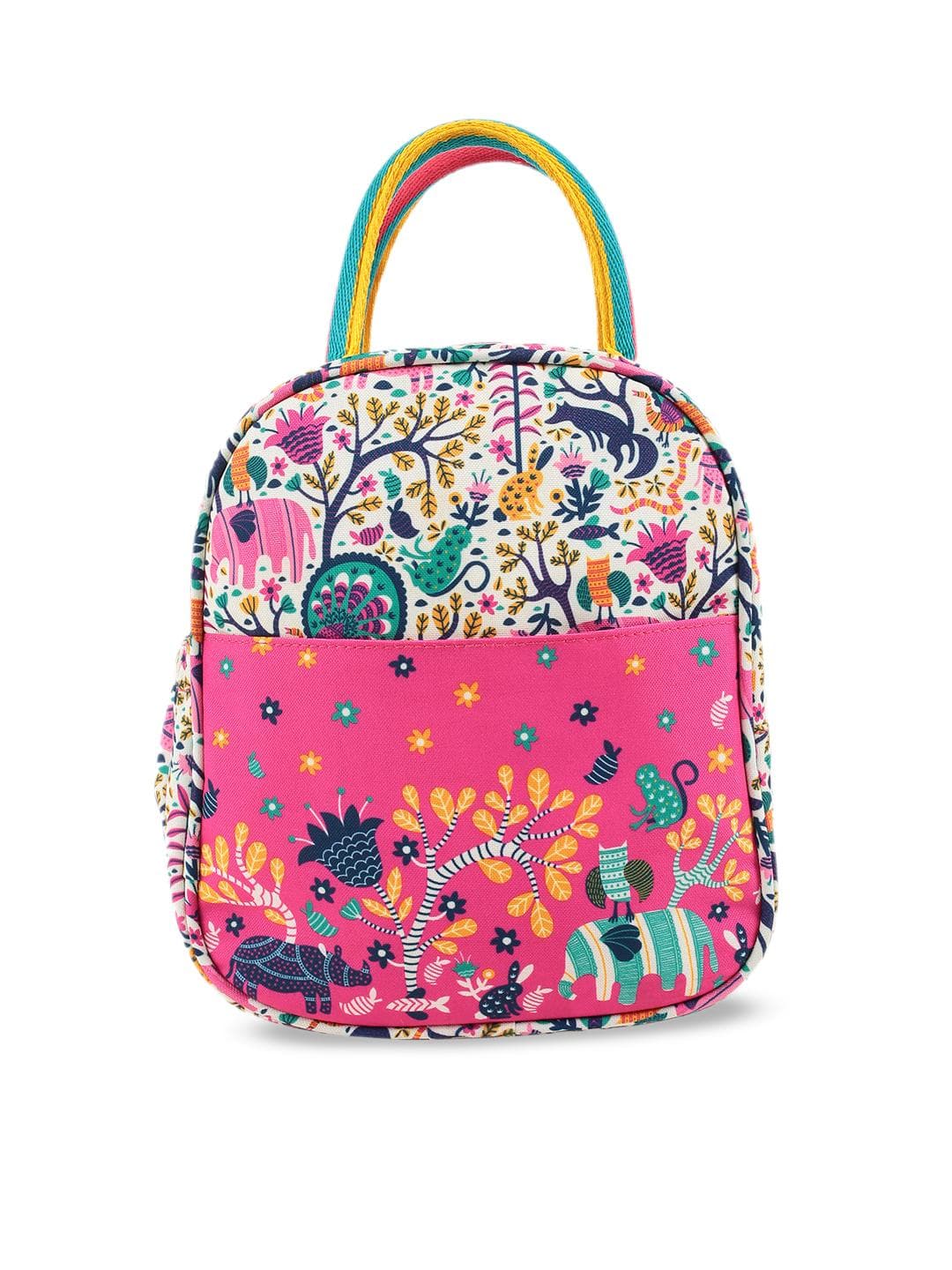 Chumbak Pink & Off-White Printed Lunch Bag