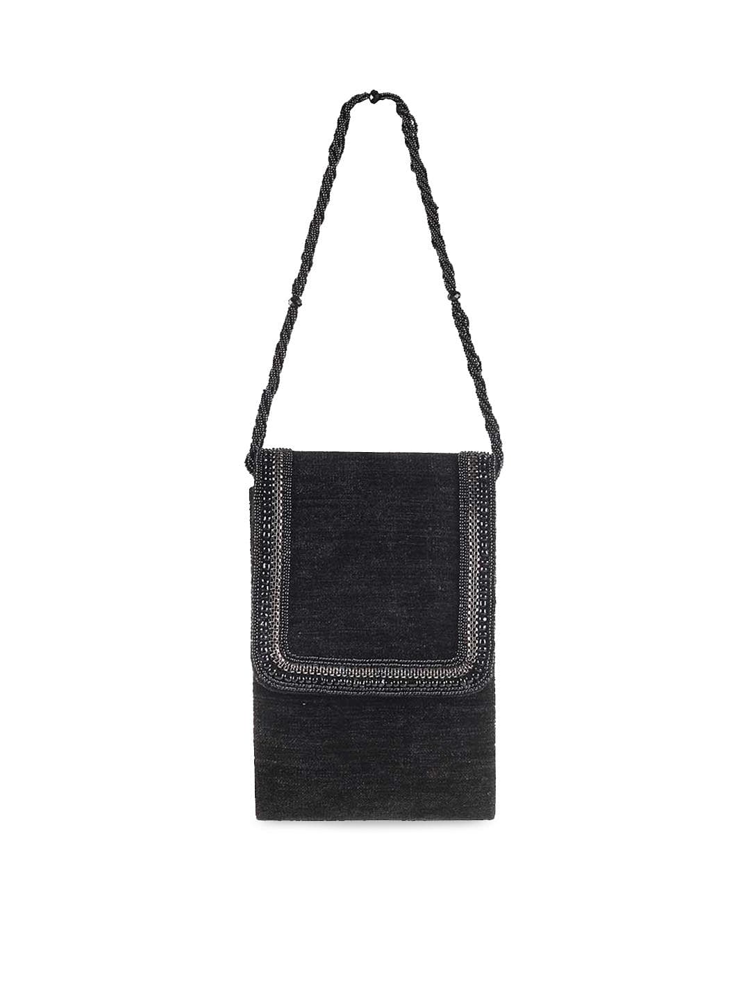 Buy Mochi Black Embellished Clutch - - Accessories for Women