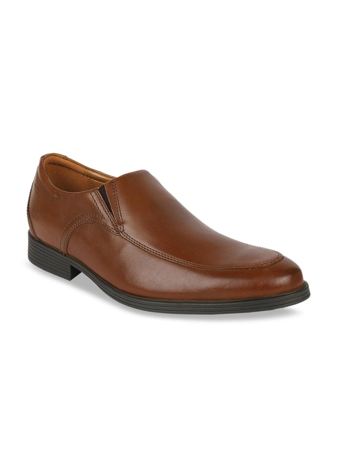 Clarks Men Tan Brown Solid Formal Slip-Ons
