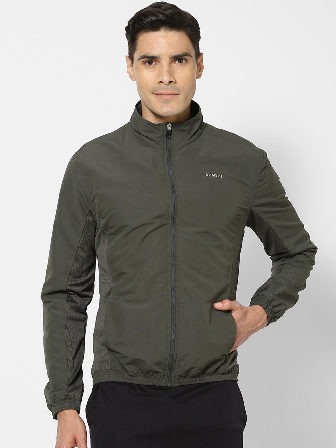 Decathlon Domyos - Men Khaki FJA 100 Moisture Managing Fitness Tracksuit Jackets