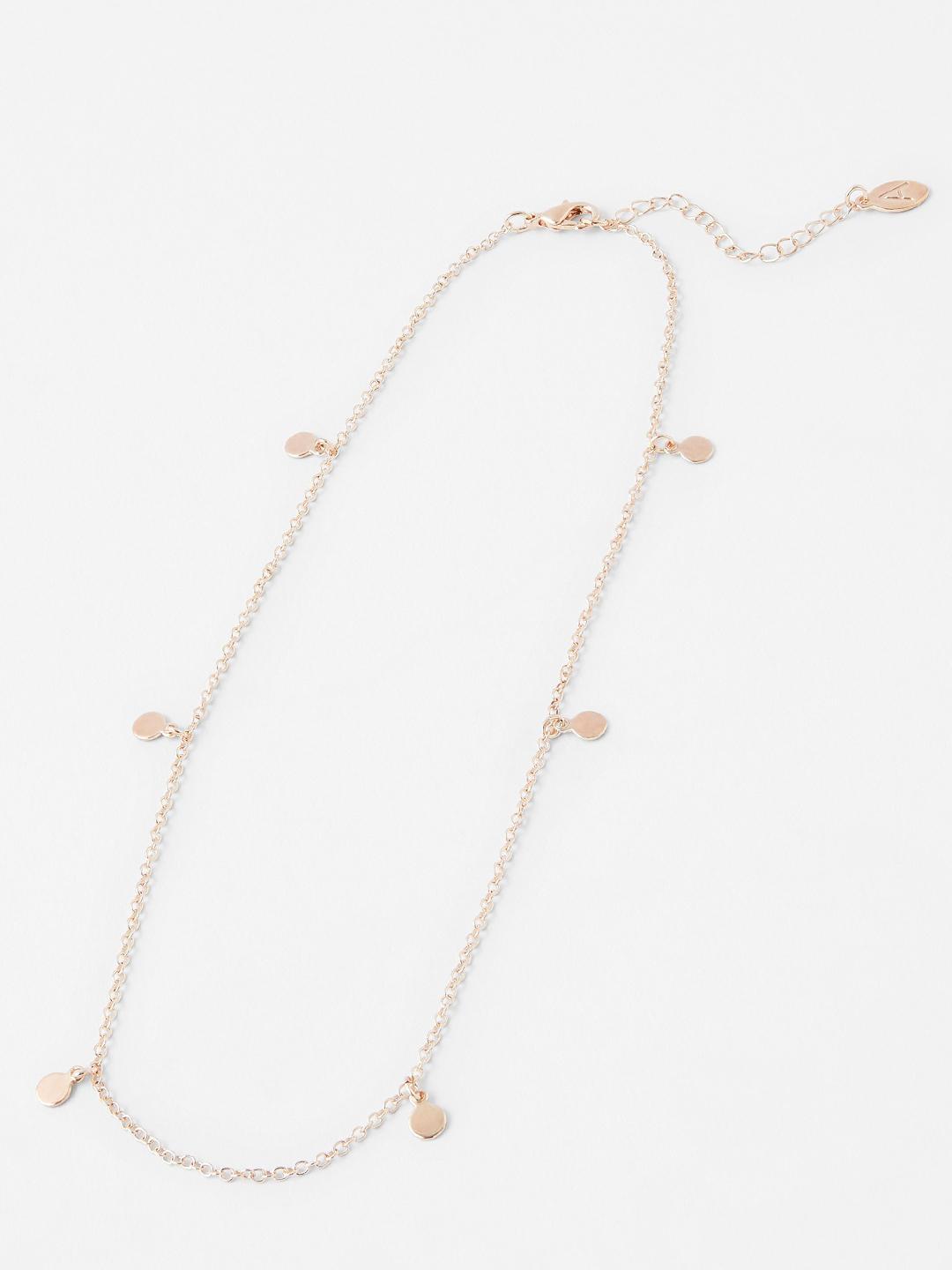 Buy Accessorize Rose Gold Plated Metal Discy Chain Pendant Necklace - - Accessories for Women
