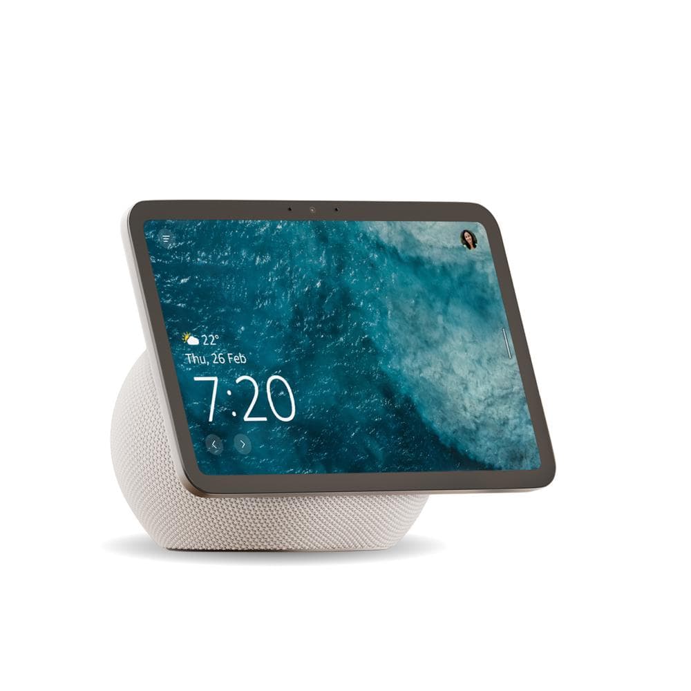 Amazon Echo Show 8 (Newest Model), Vibrant 22.09 cm (8.7 inch) HD Display with Spatial Audio & Alexa, New Sleek Design, Smart Home Controls, 2x bass Speaker, 13 MP Camera, Bluetooth (Glacier White)