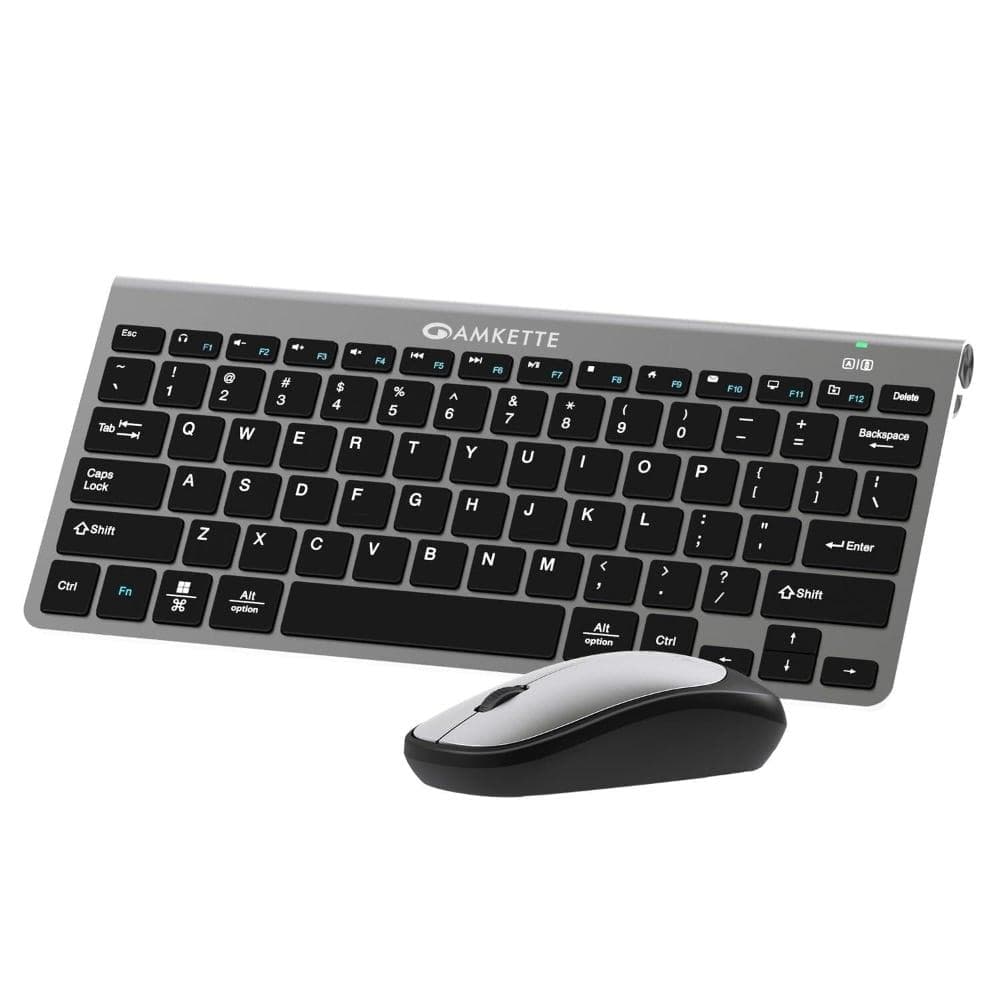 Amkette Wi-Key Mini Wireless Keyboard and Mouse Combo, Grey