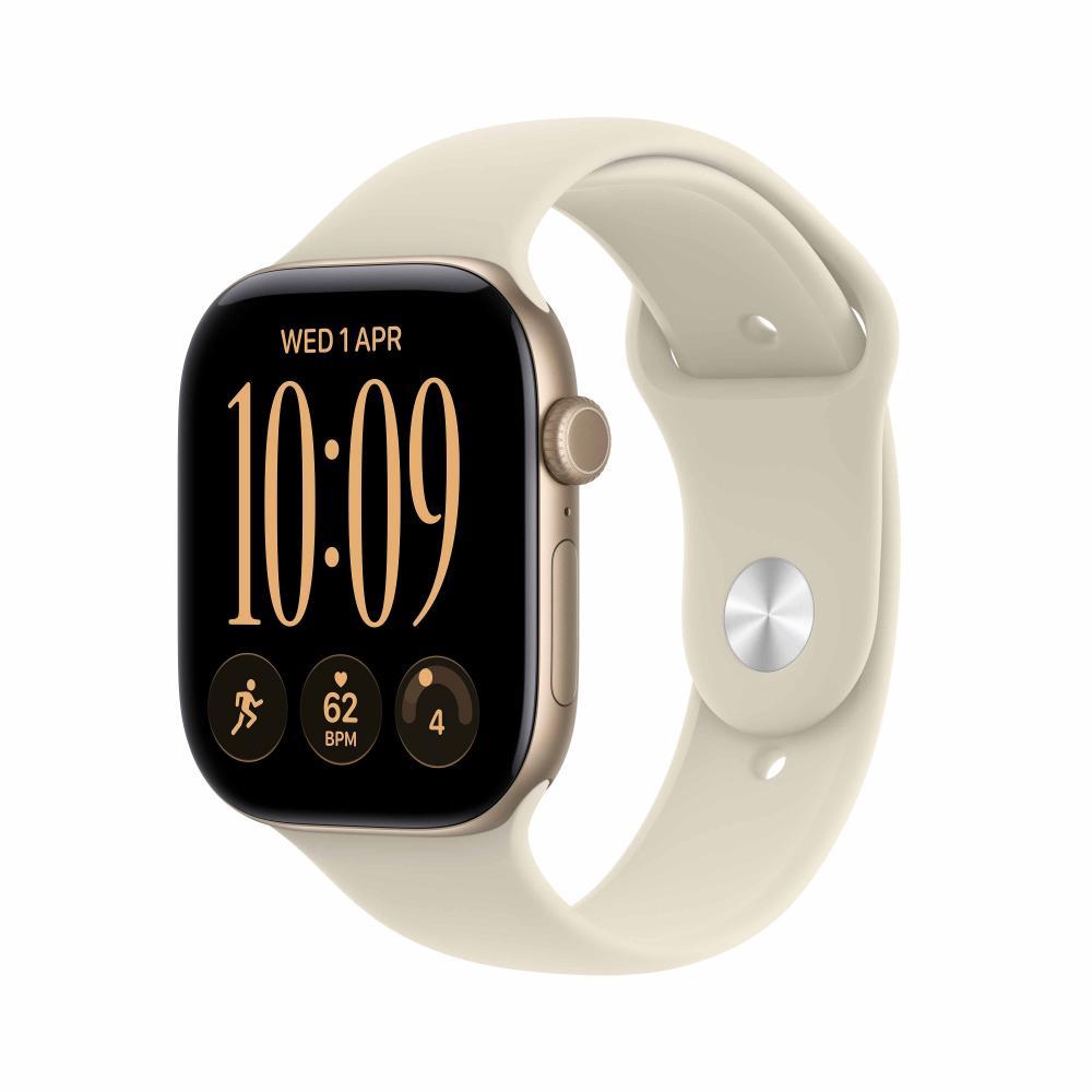 Apple Watch Series 12 GPS + Cellular 46 mm Light Gold Aluminium Case with Sand Sport Band - M/L